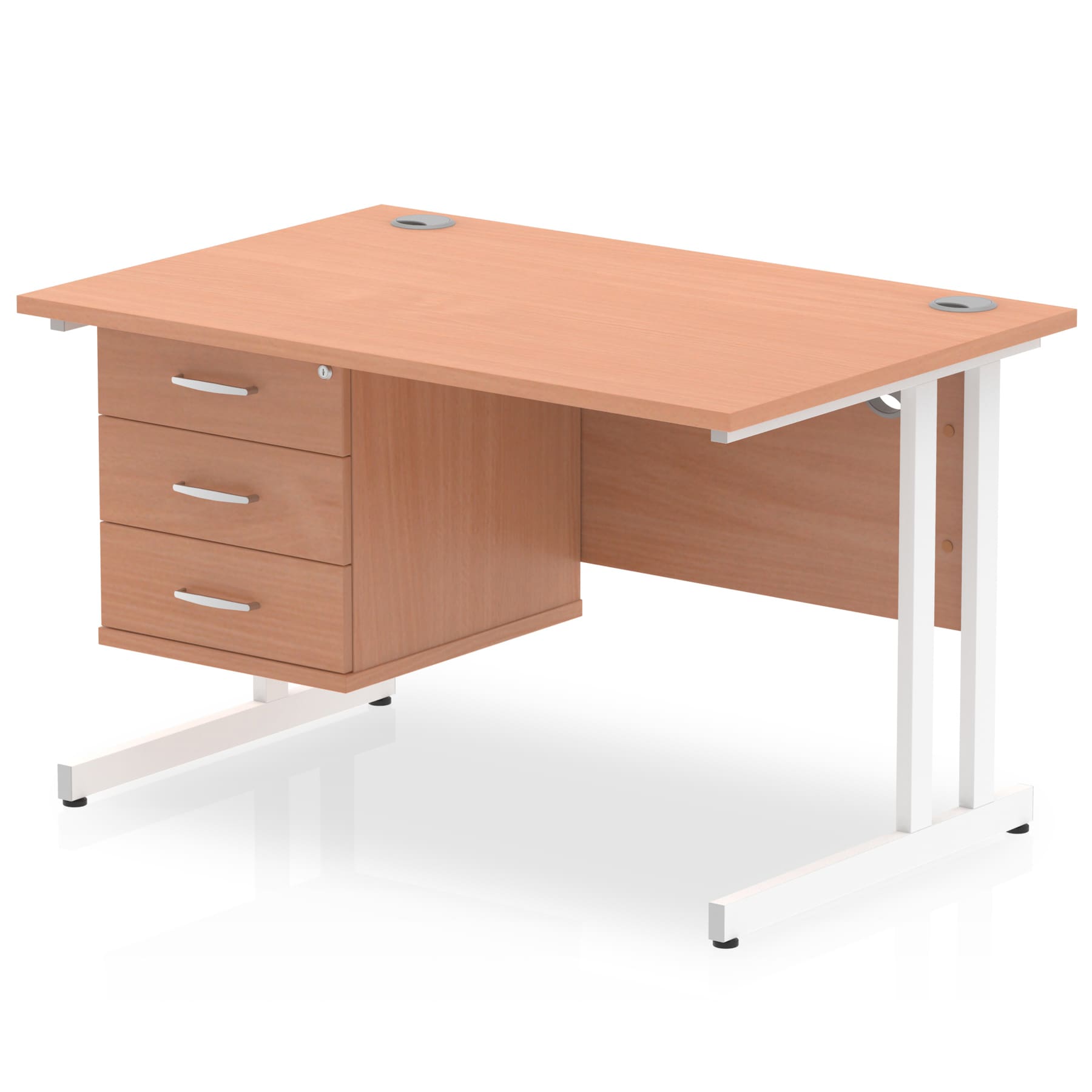 Impulse 1200mm Cantilever Straight Desk With Single Fixed Pedestal - Image 9