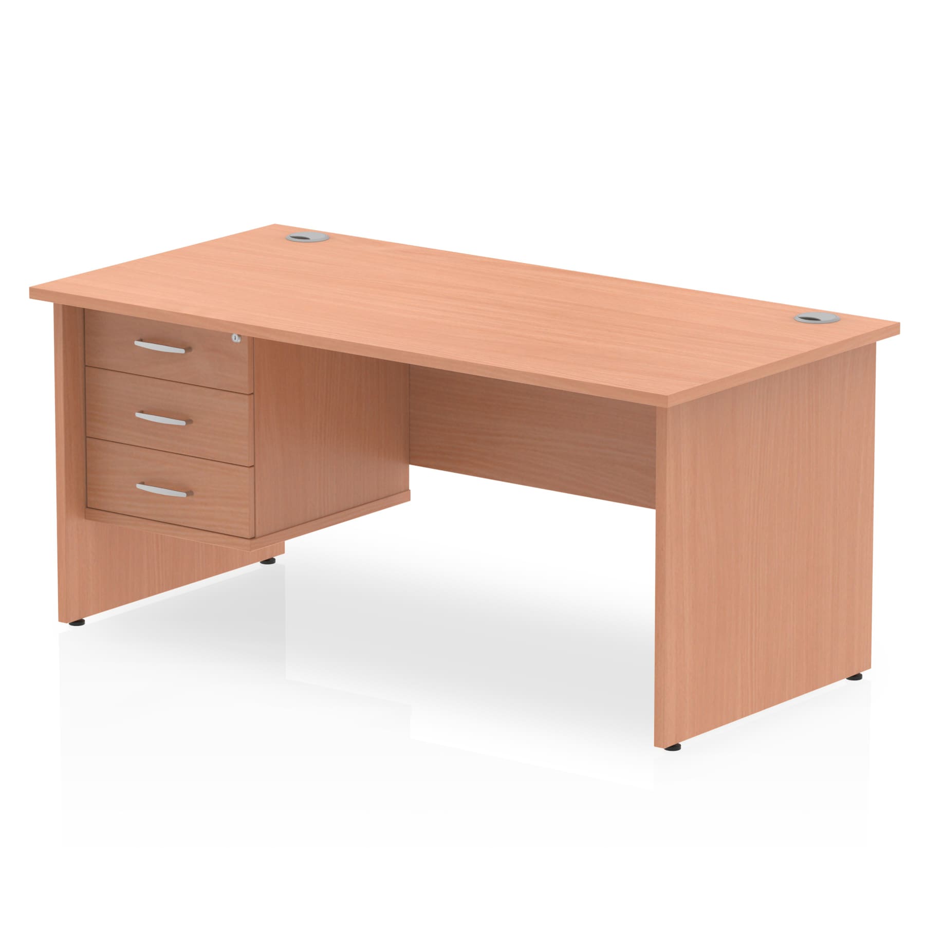 Impulse 1600mm Panel End Straight Desk With Single Fixed Pedestal - Image 3