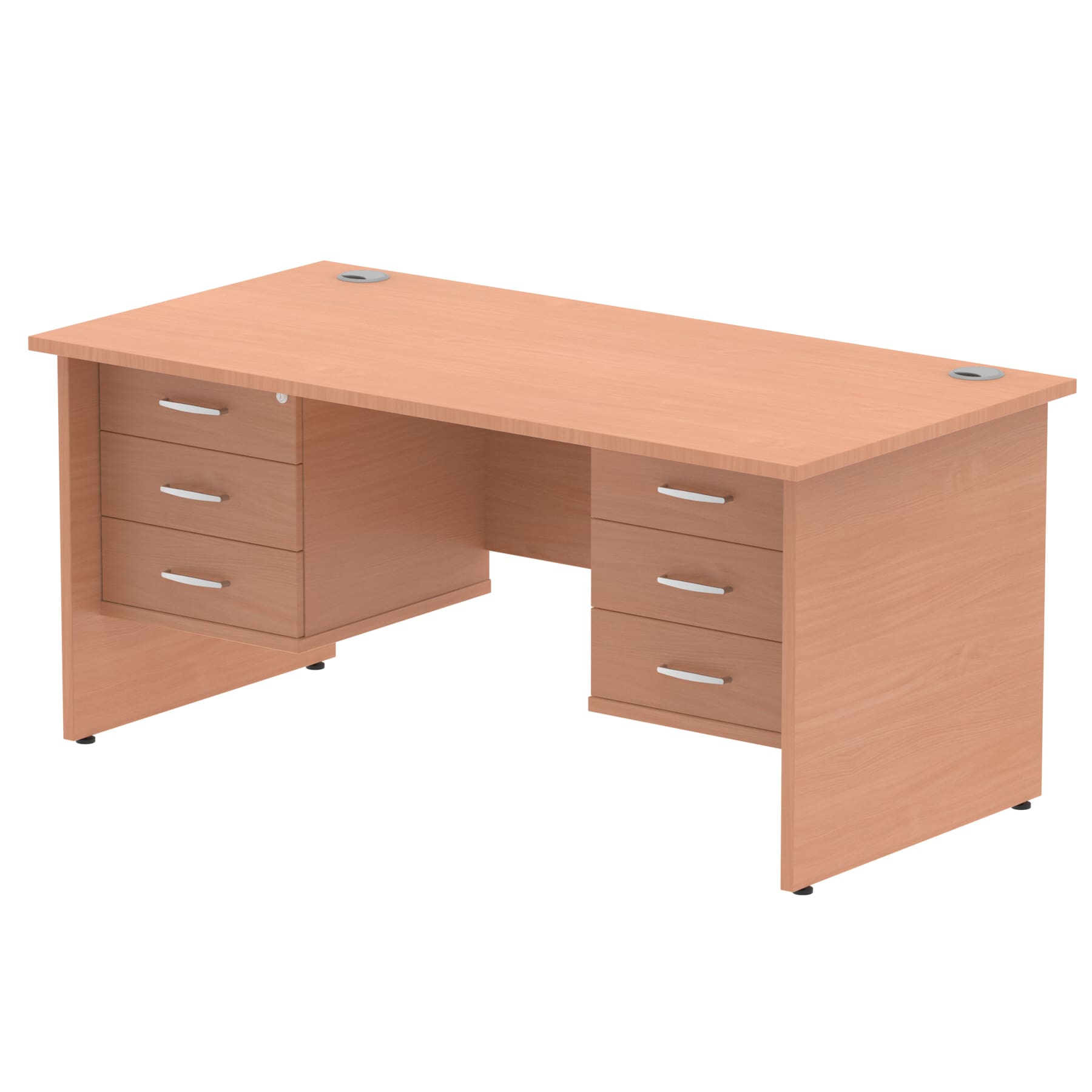 Impulse 1600mm Panel End Straight Desk With Two Fixed Pedestal - Image 2