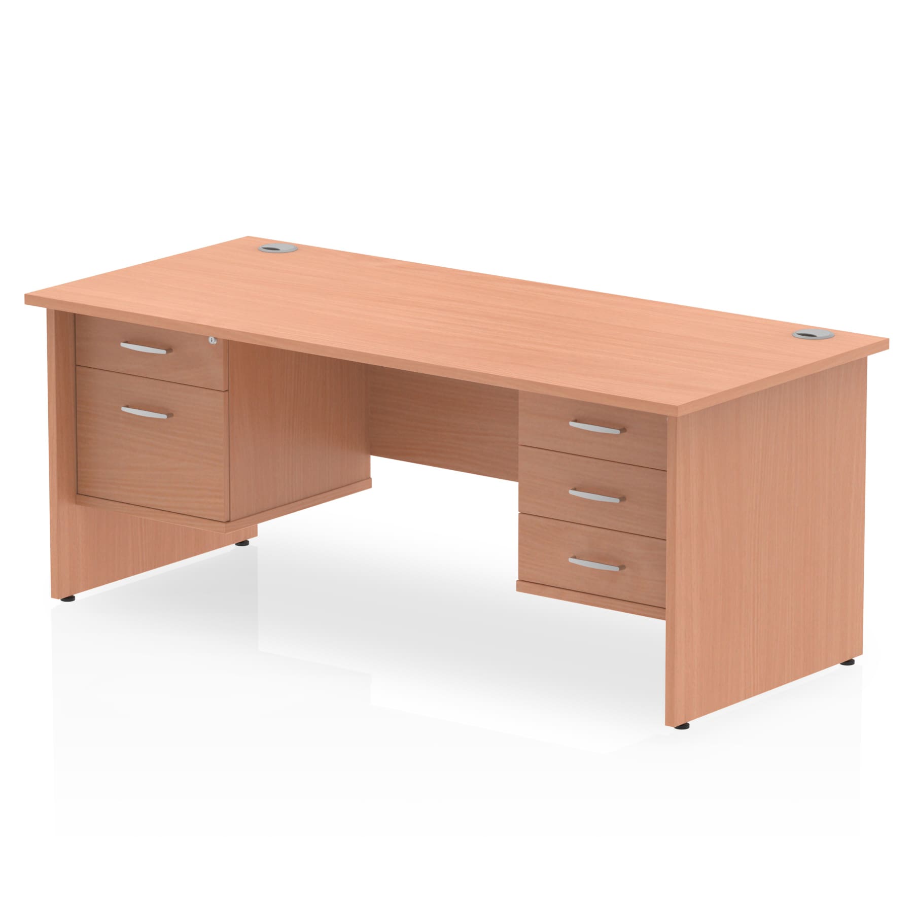 Impulse 1800mm Panel End Straight Desk With Two Fixed Pedestal - Image 3