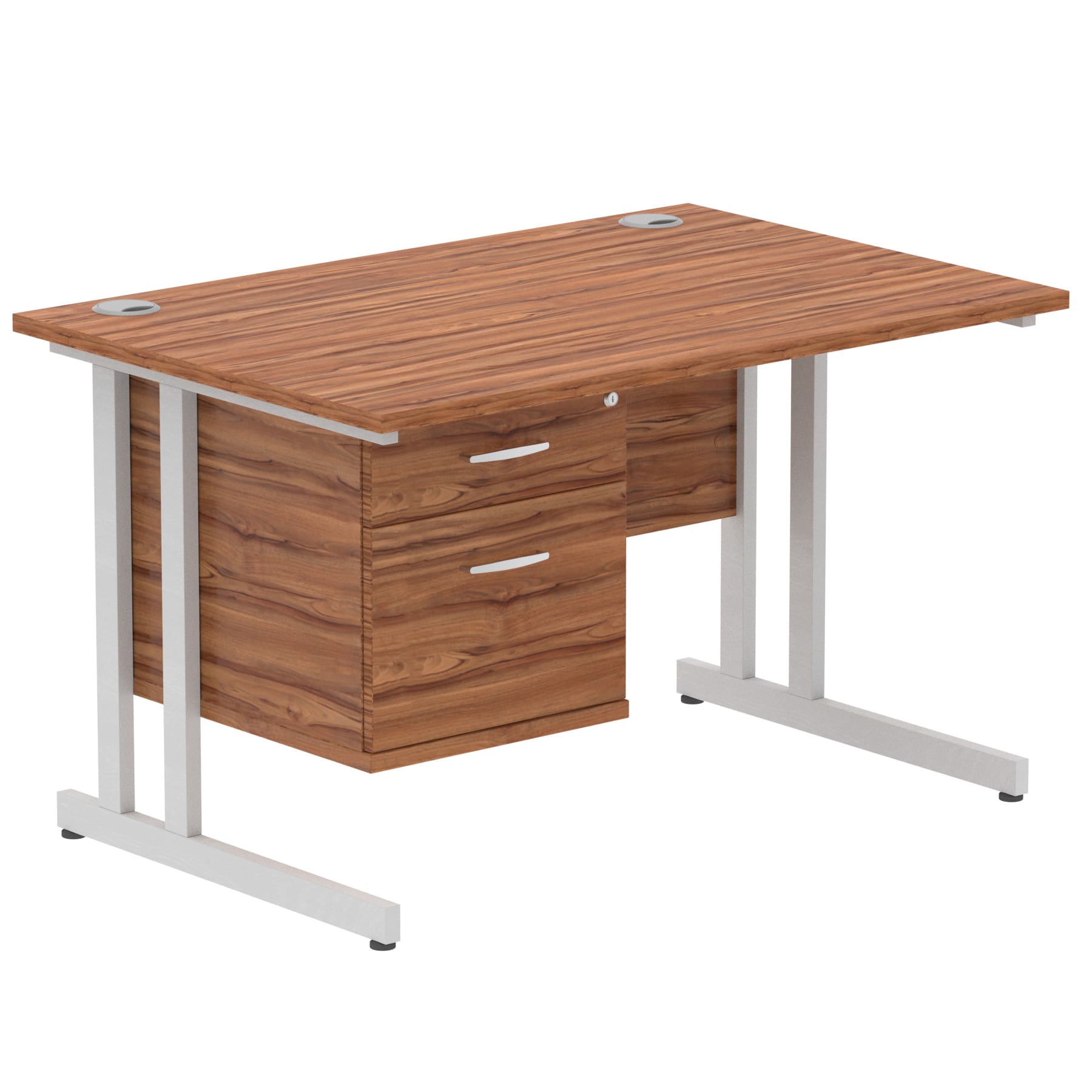 Impulse 1200mm Cantilever Straight Desk With Single Fixed Pedestal - Image 101