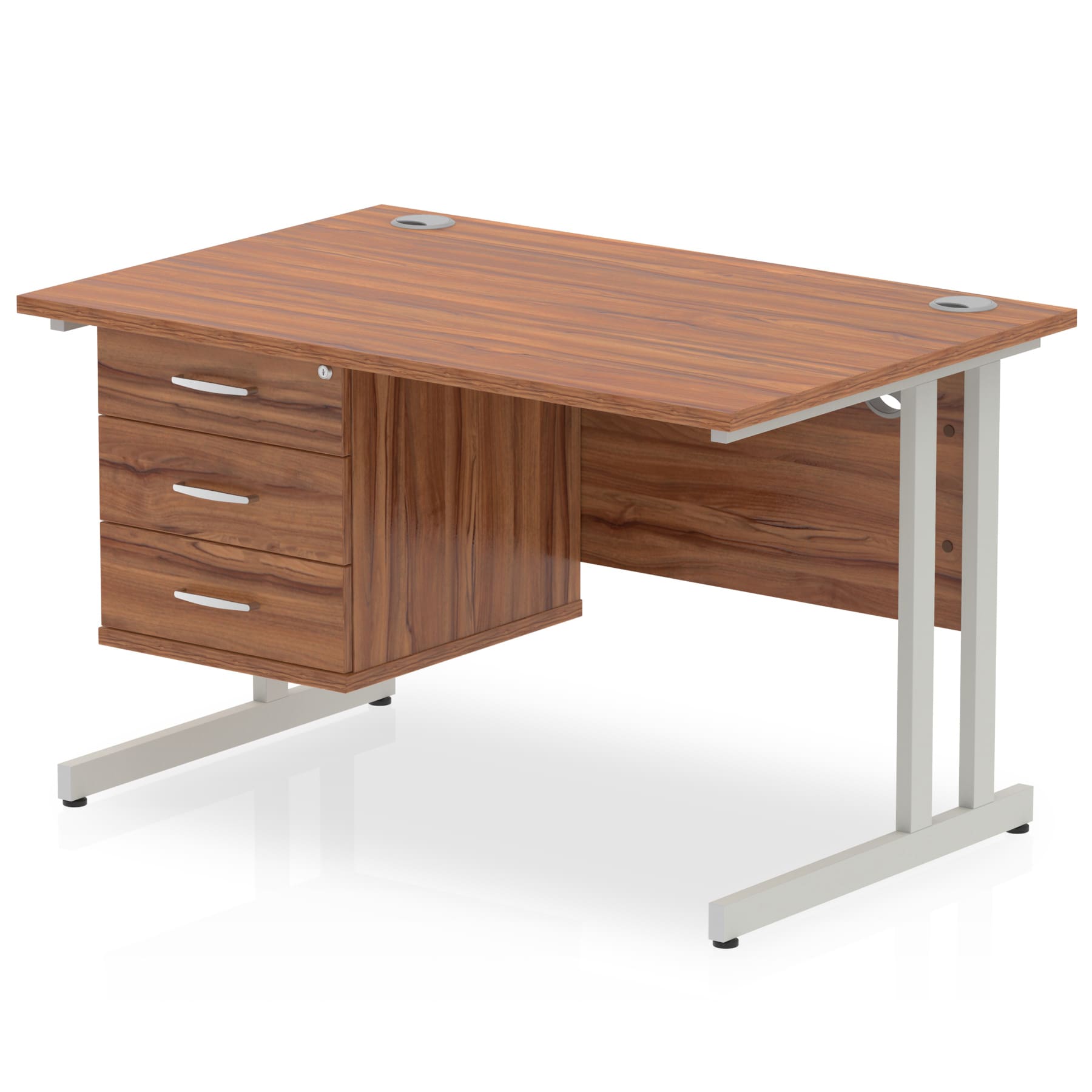 Impulse 1200mm Cantilever Straight Desk With Single Fixed Pedestal - Image 107
