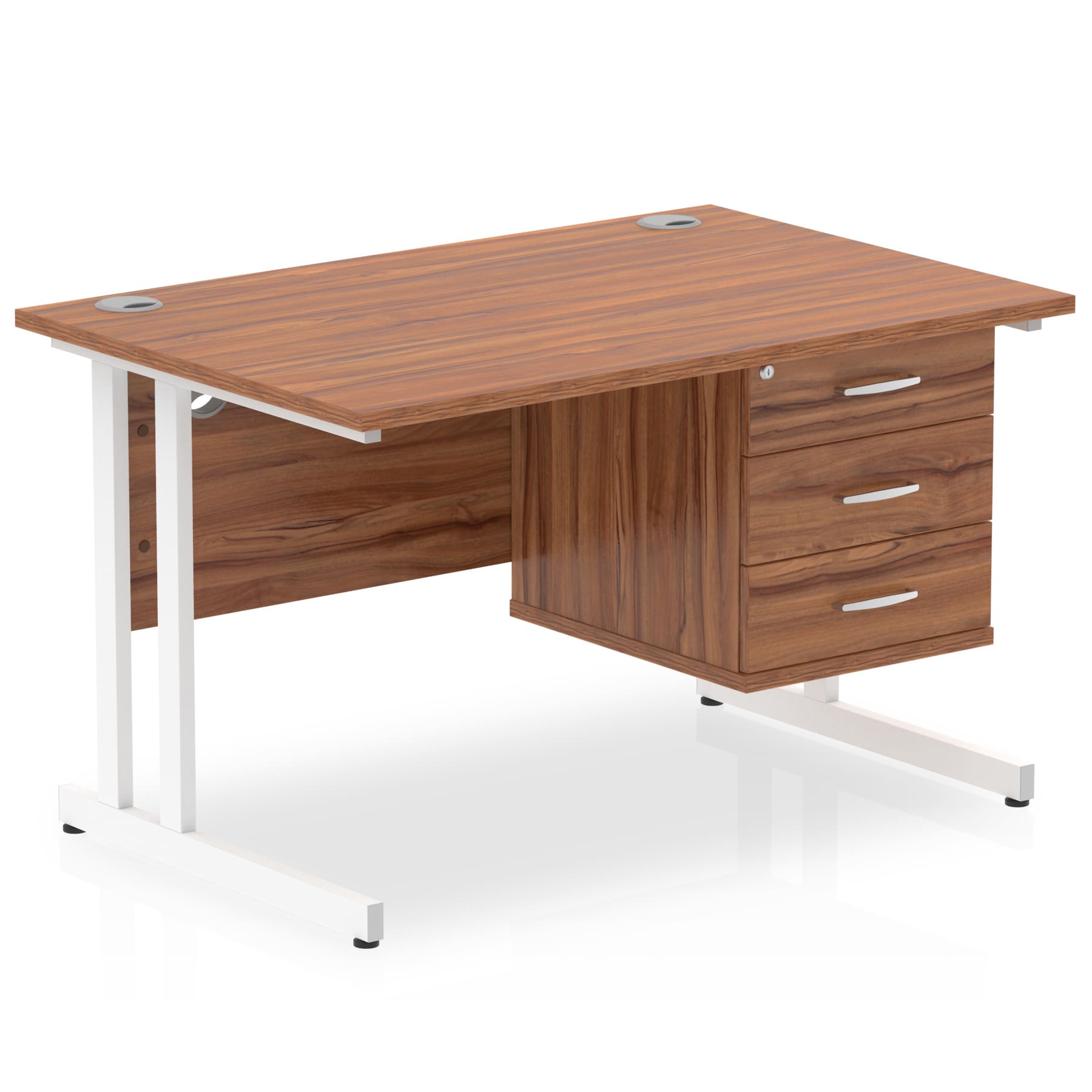 Impulse 1200mm Cantilever Straight Desk With Single Fixed Pedestal - Image 49