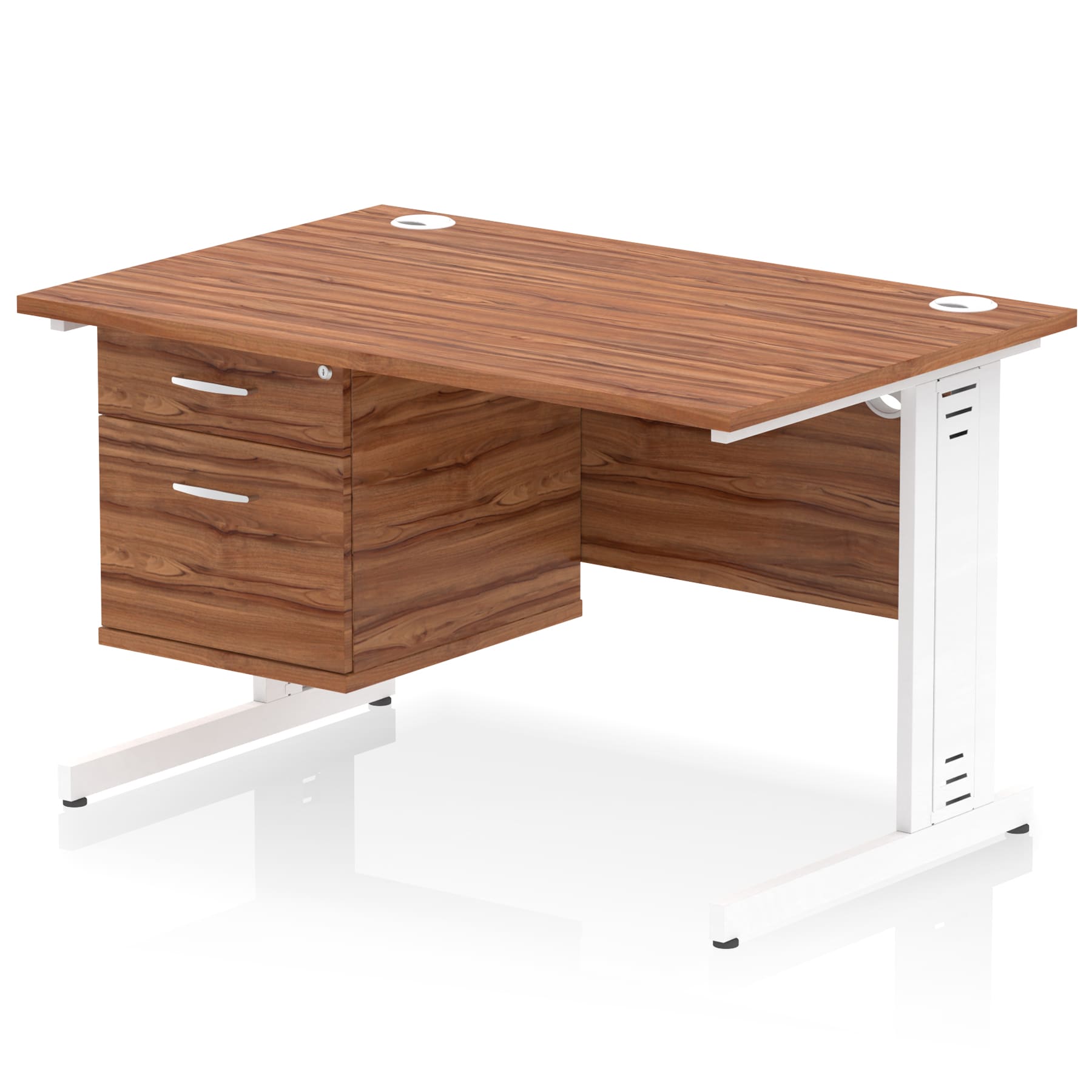 Impulse 1200mm Cable Managed Straight Desk With Single Fixed Pedestal - Image 33