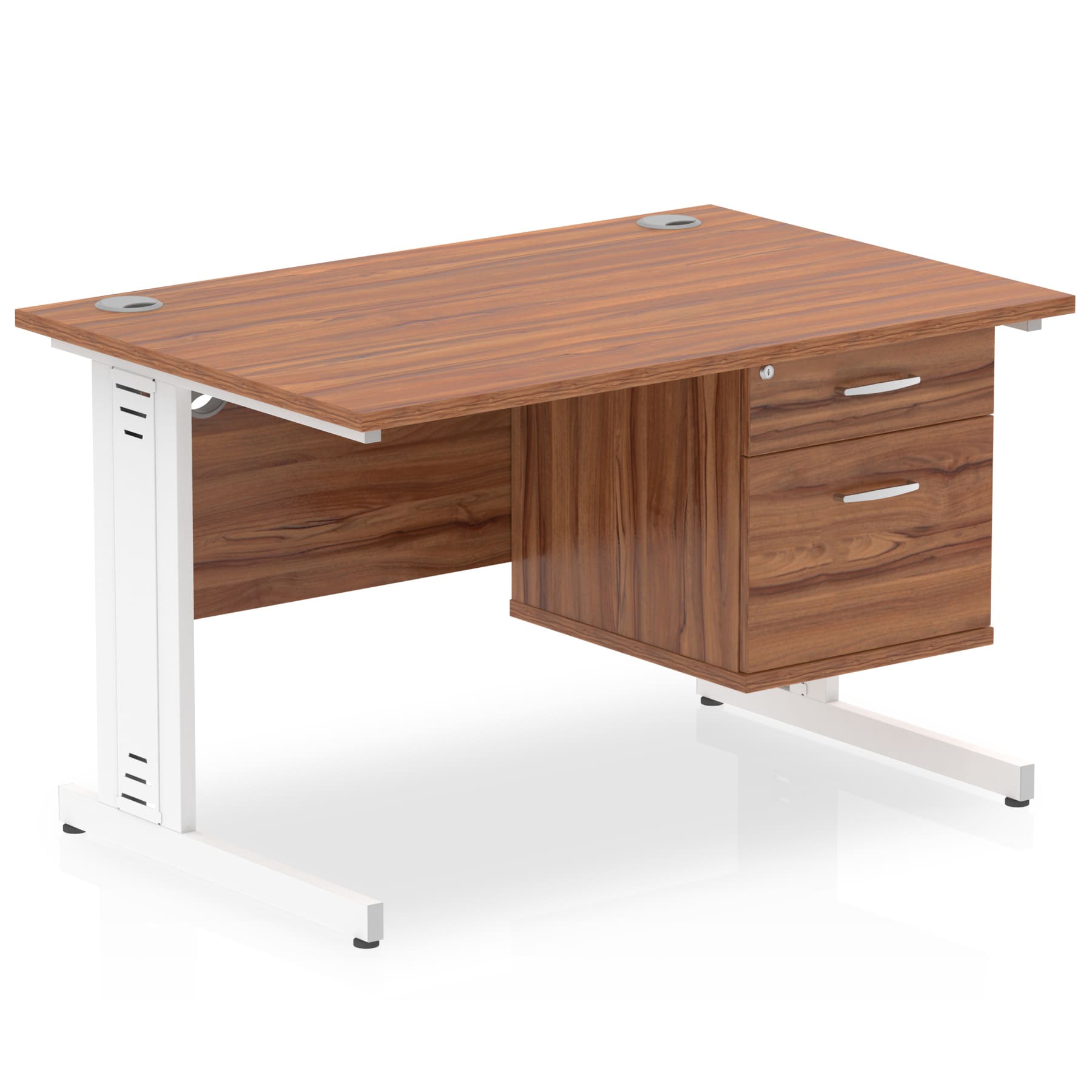 Impulse 1200mm Cable Managed Straight Desk With Single Fixed Pedestal - Image 34