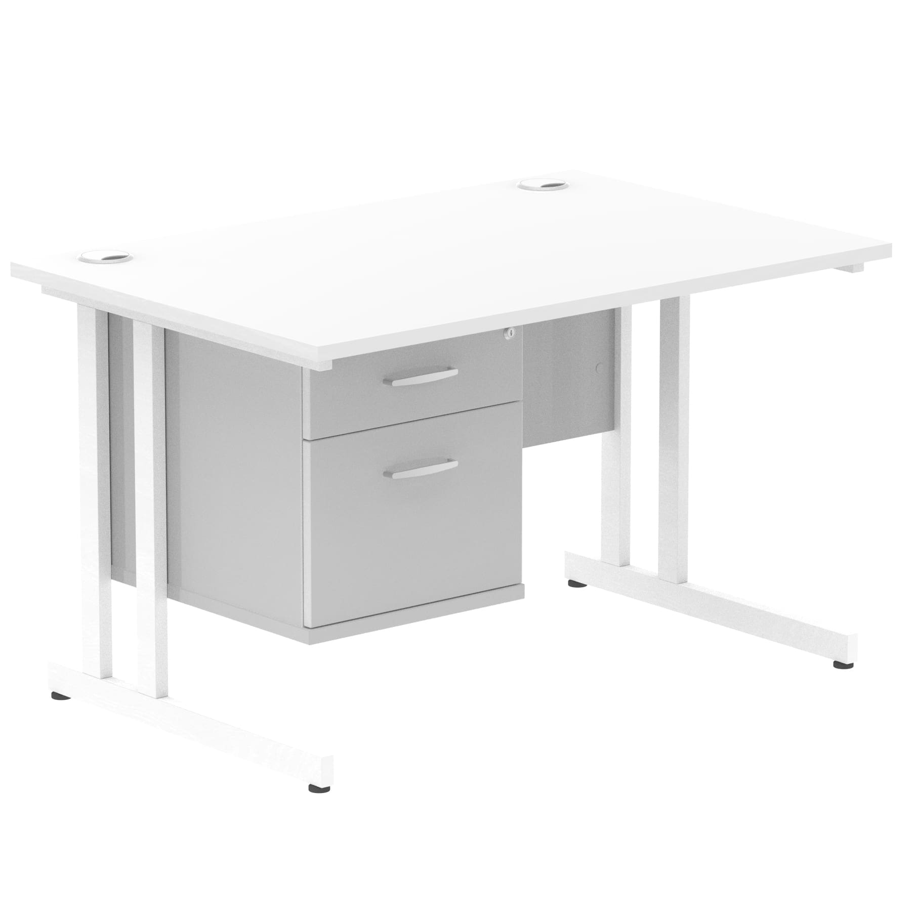 Impulse 1200mm Cantilever Straight Desk With Single Fixed Pedestal - Image 52