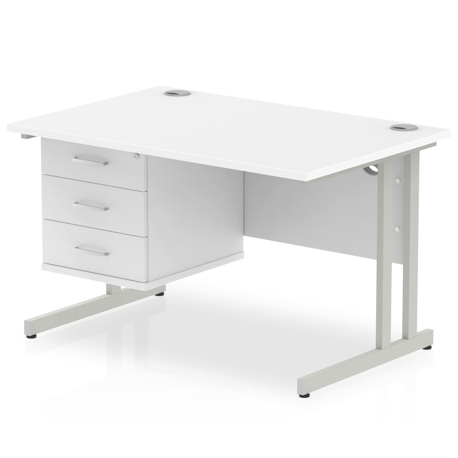 Impulse 1200mm Cantilever Straight Desk With Single Fixed Pedestal - Image 117