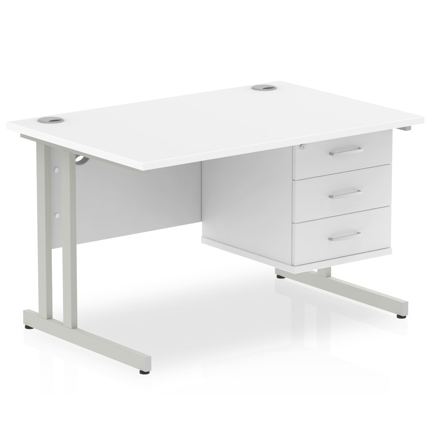 Impulse 1200mm Cantilever Straight Desk With Single Fixed Pedestal - Image 118