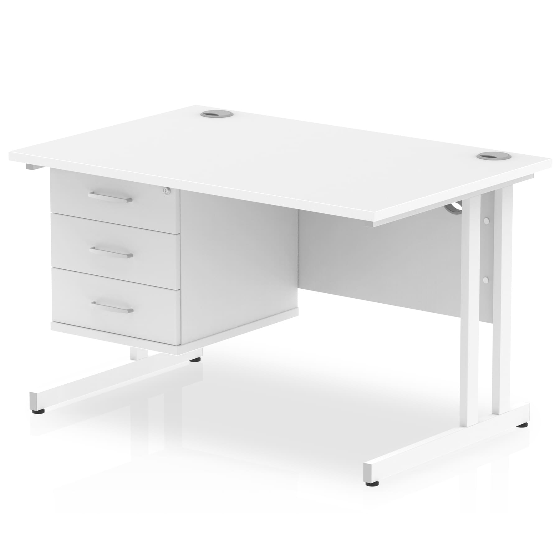 Impulse 1200mm Cantilever Straight Desk With Single Fixed Pedestal - Image 58