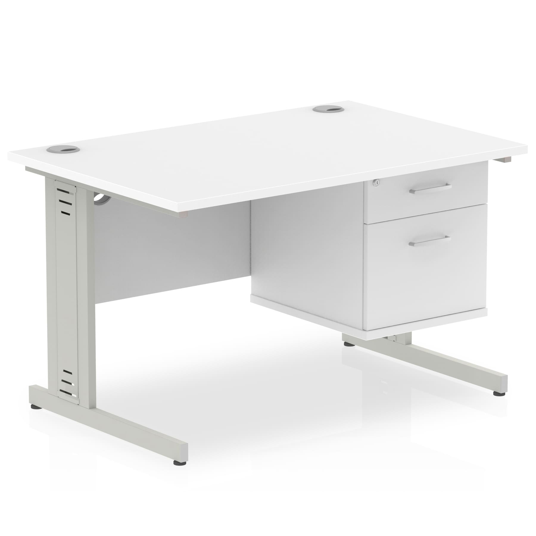 Impulse 1200mm Cable Managed Straight Desk With Single Fixed Pedestal - Image 38