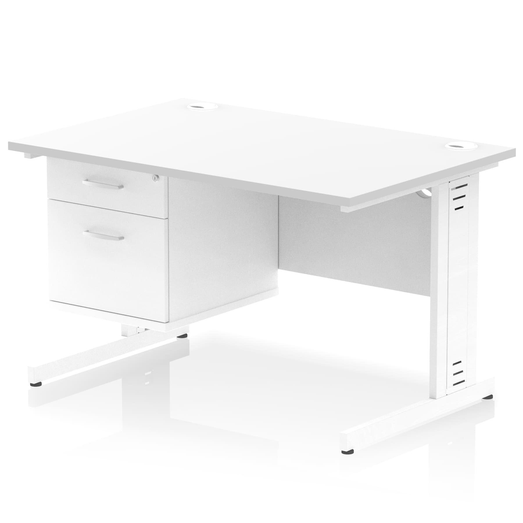 Impulse 1200mm Cable Managed Straight Desk With Single Fixed Pedestal - Image 41