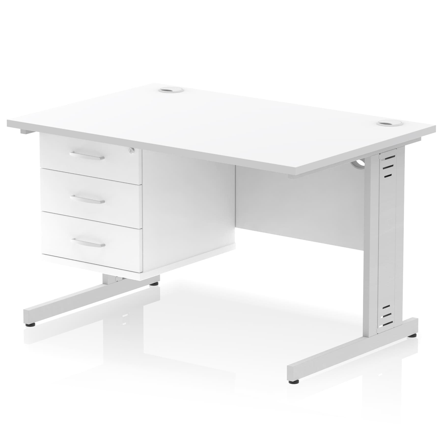 Impulse 1200mm Cable Managed Straight Desk With Single Fixed Pedestal - Image 39