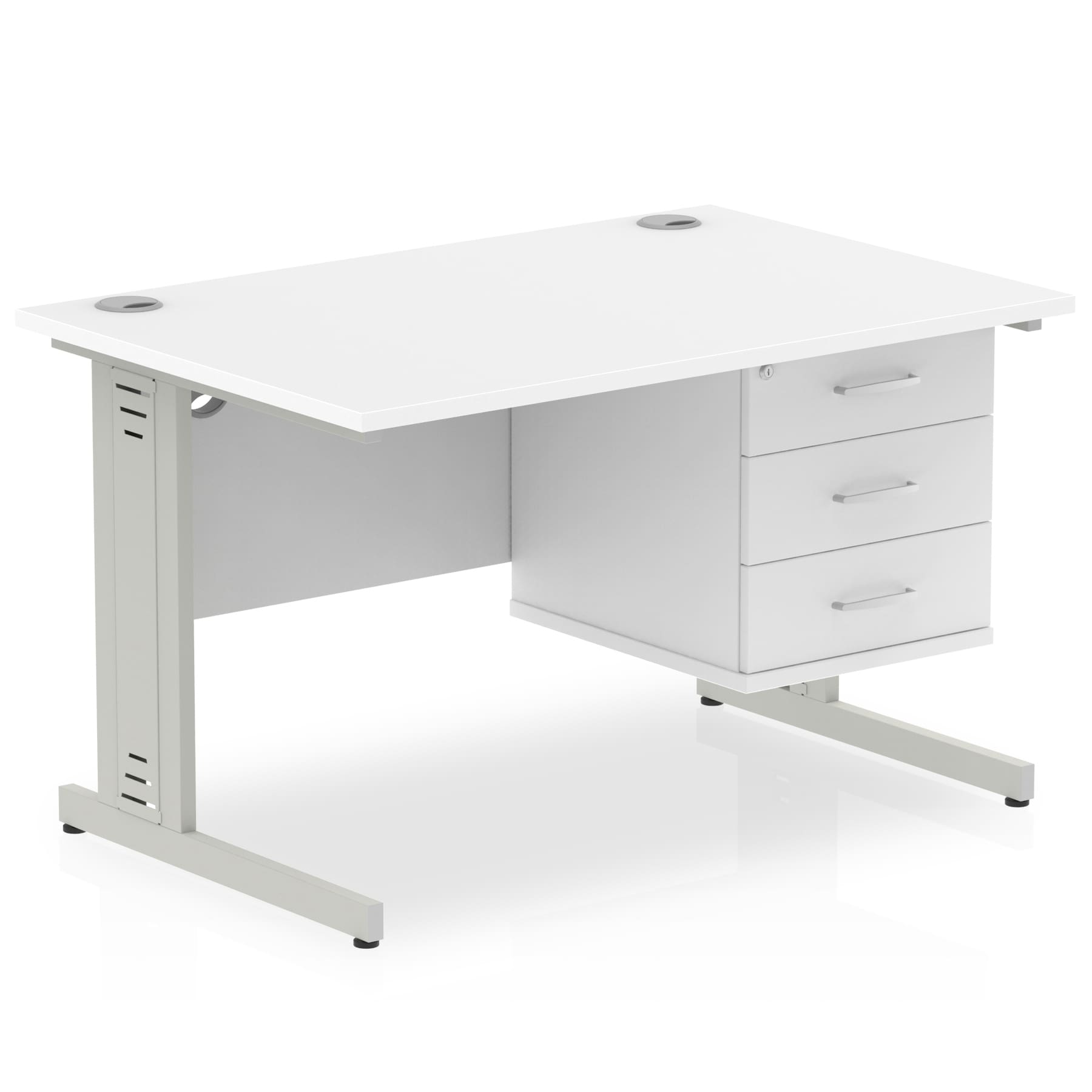 Impulse 1200mm Cable Managed Straight Desk With Single Fixed Pedestal - Image 40