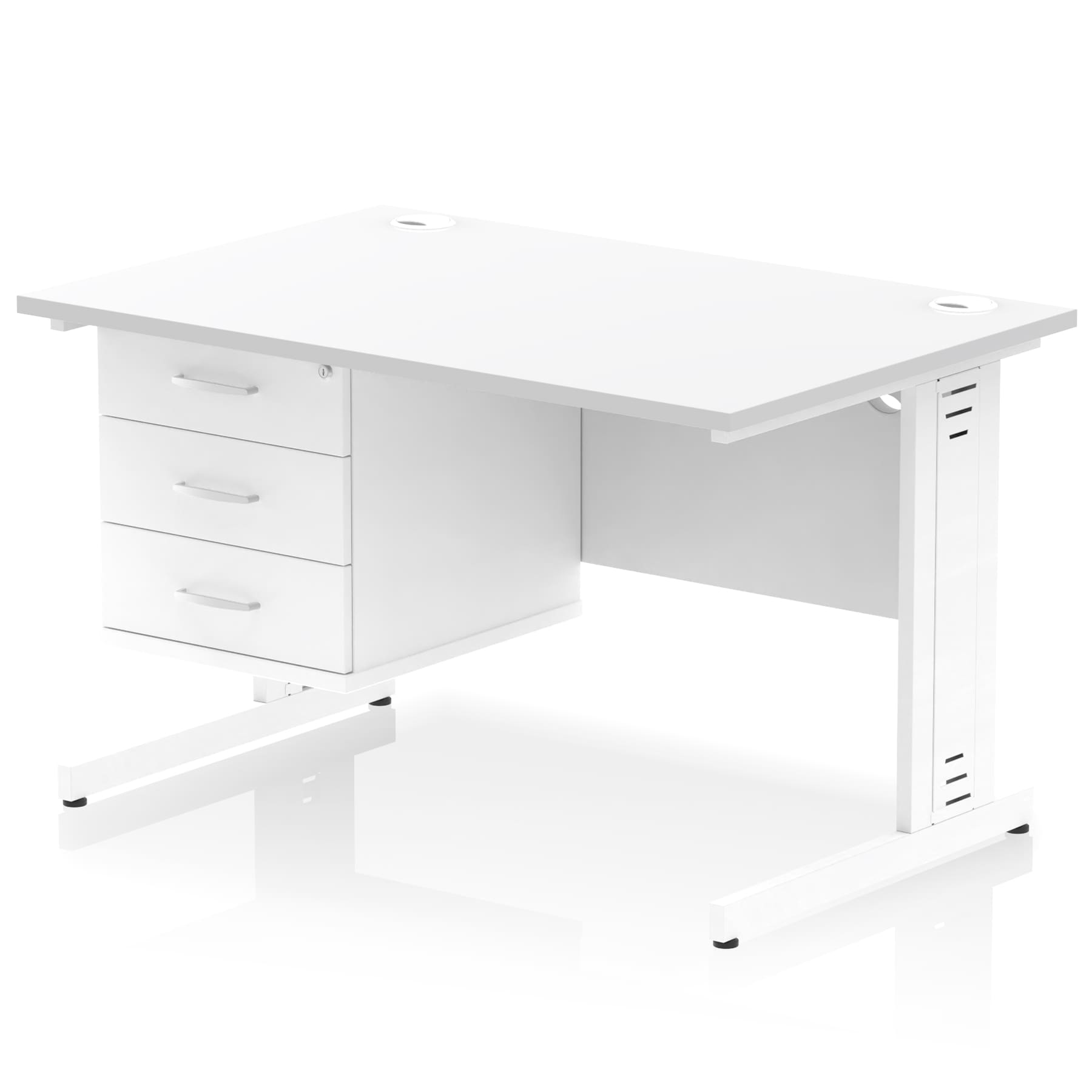 Impulse 1200mm Cable Managed Straight Desk With Single Fixed Pedestal - Image 43
