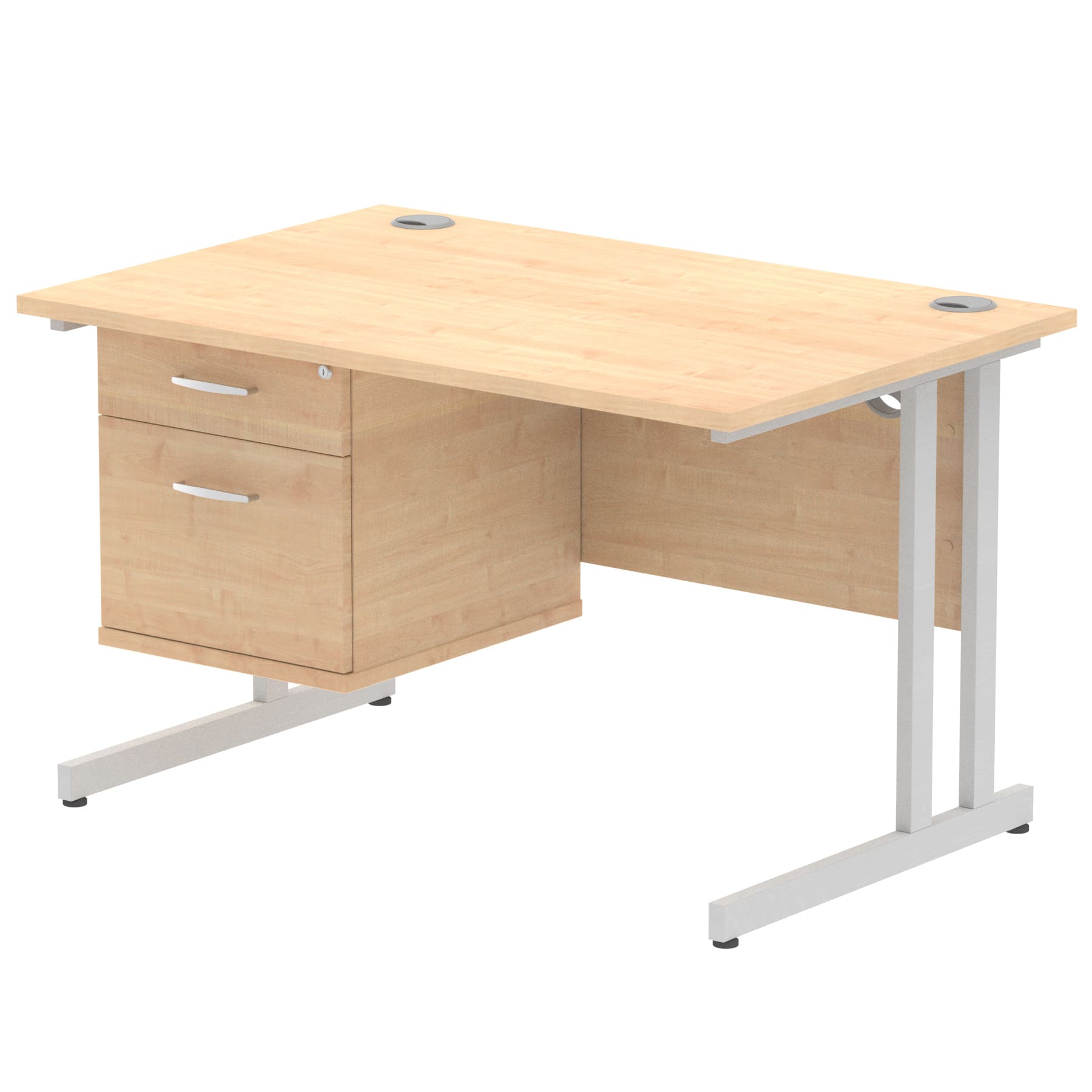Impulse 1200mm Cantilever Straight Desk With Single Fixed Pedestal - Image 79