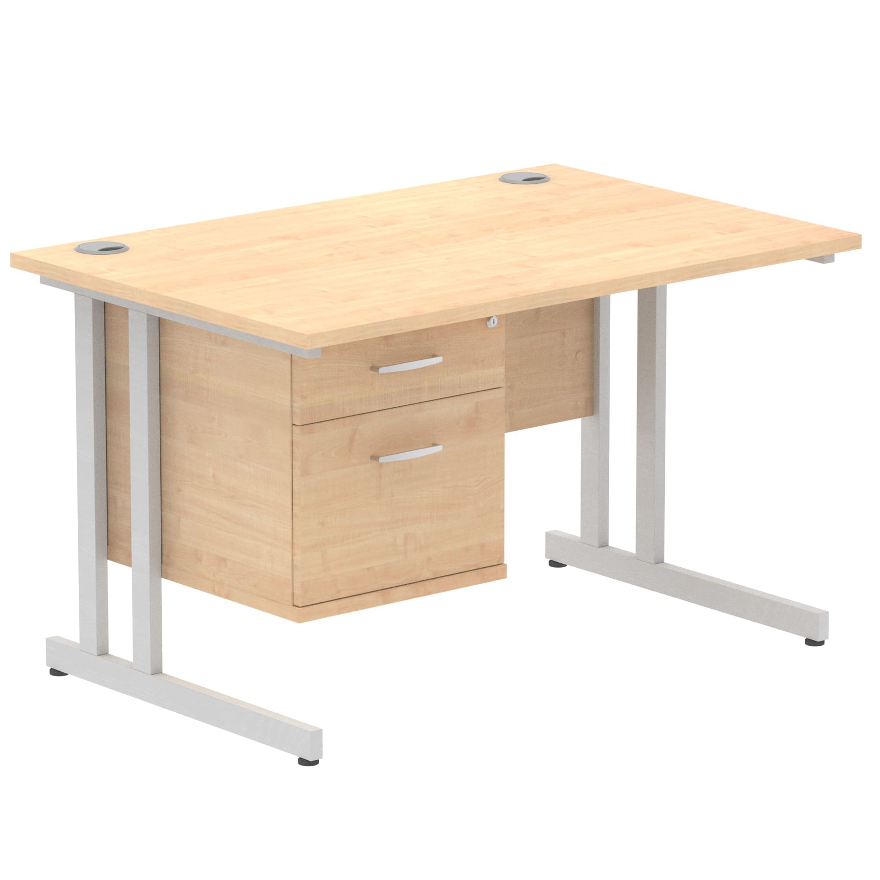 Impulse 1200mm Cantilever Straight Desk With Single Fixed Pedestal - Image 81