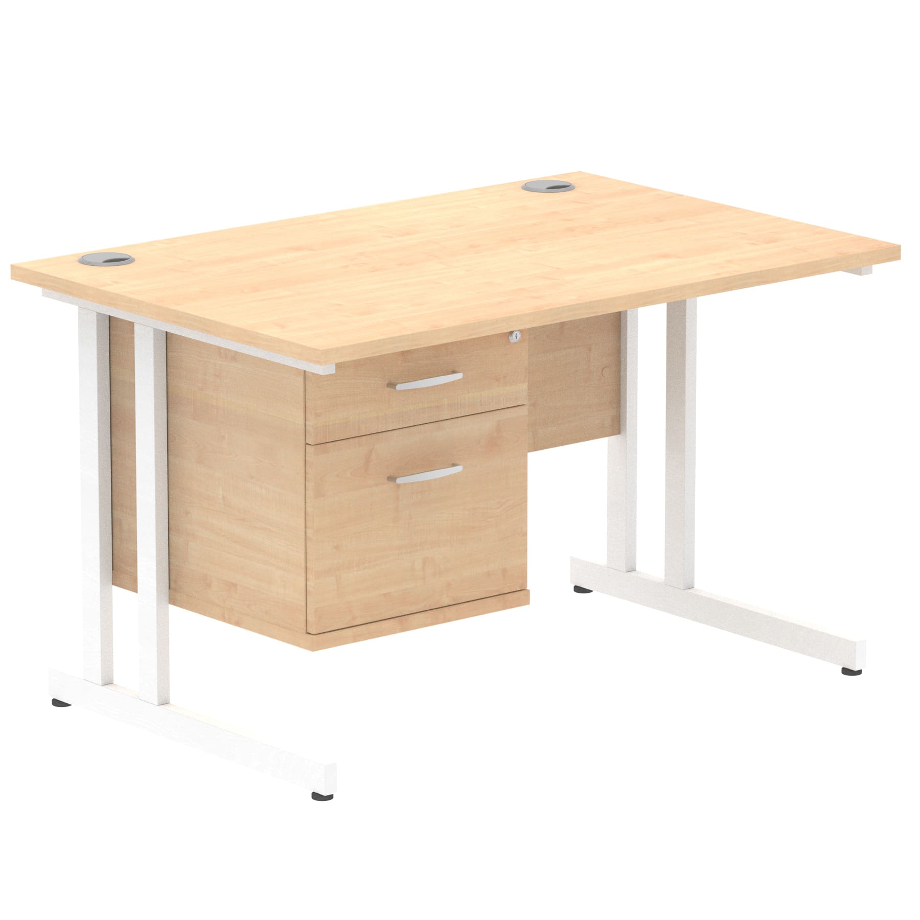 Impulse 1200mm Cantilever Straight Desk With Single Fixed Pedestal - Image 22