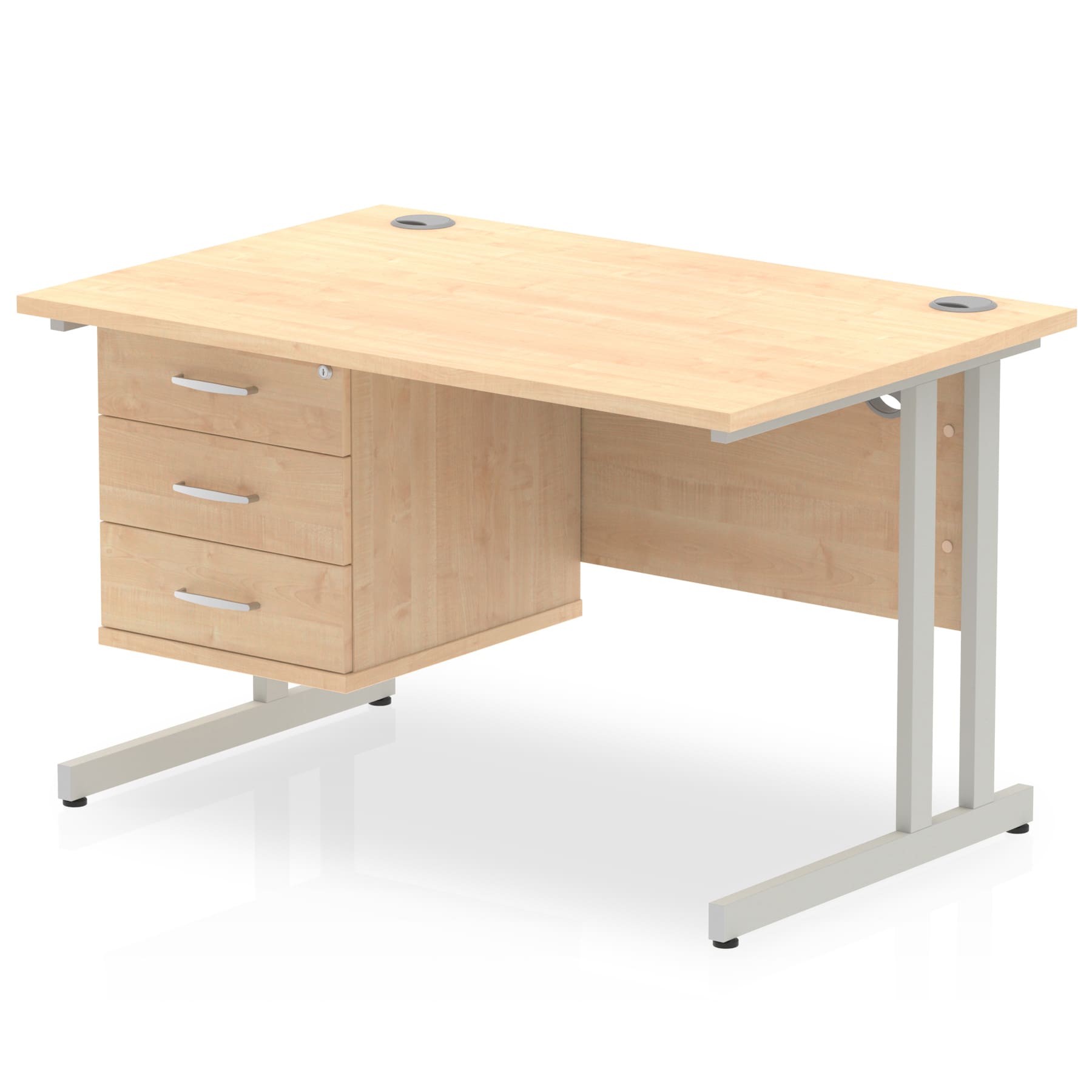 Impulse 1200mm Cantilever Straight Desk With Single Fixed Pedestal - Image 87
