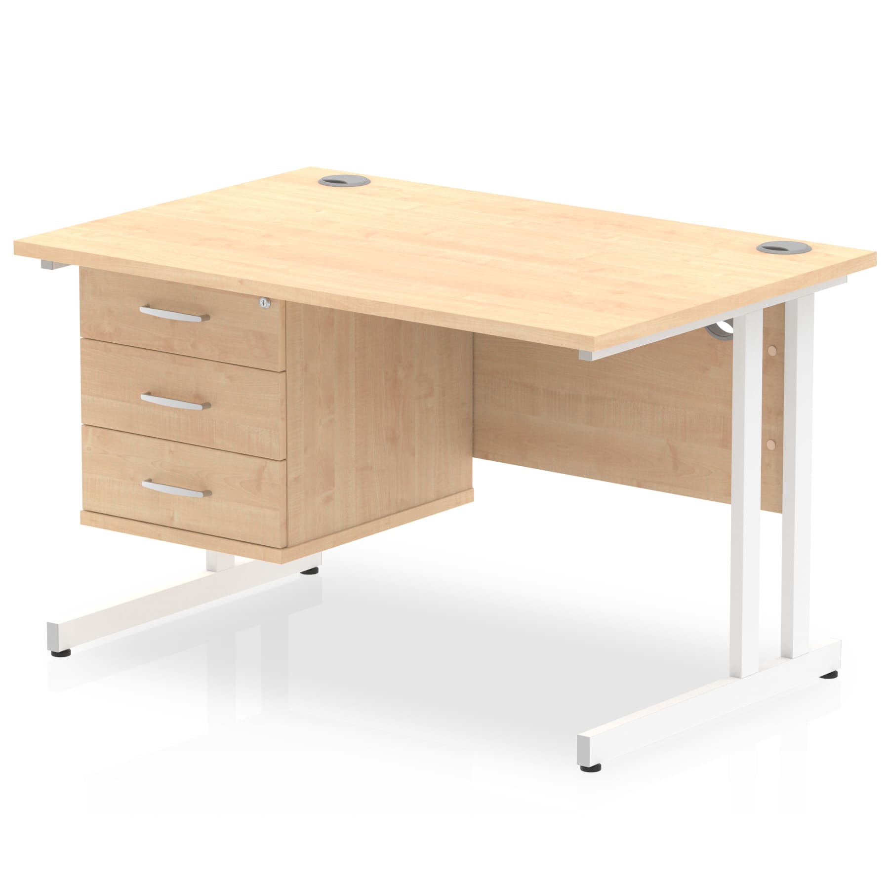 Impulse 1200mm Cantilever Straight Desk With Single Fixed Pedestal - Image 28