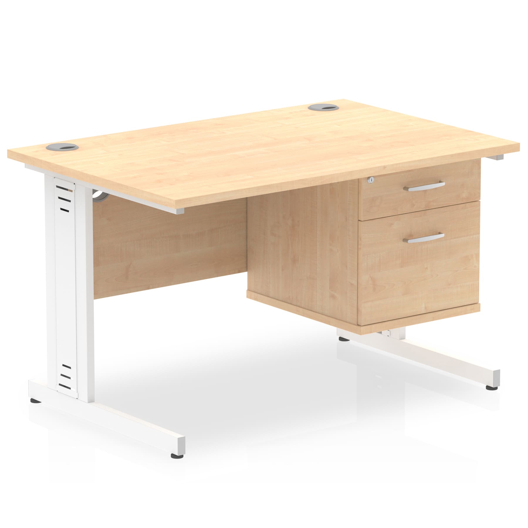 Impulse 1200mm Cable Managed Straight Desk With Single Fixed Pedestal - Image 18
