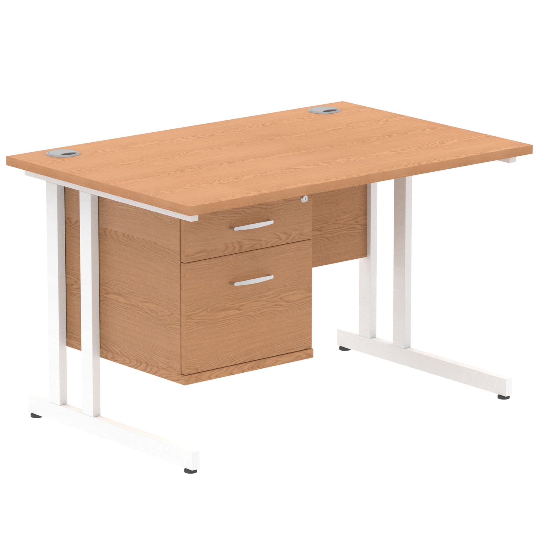Impulse 1200mm Cantilever Straight Desk With Single Fixed Pedestal - Image 32