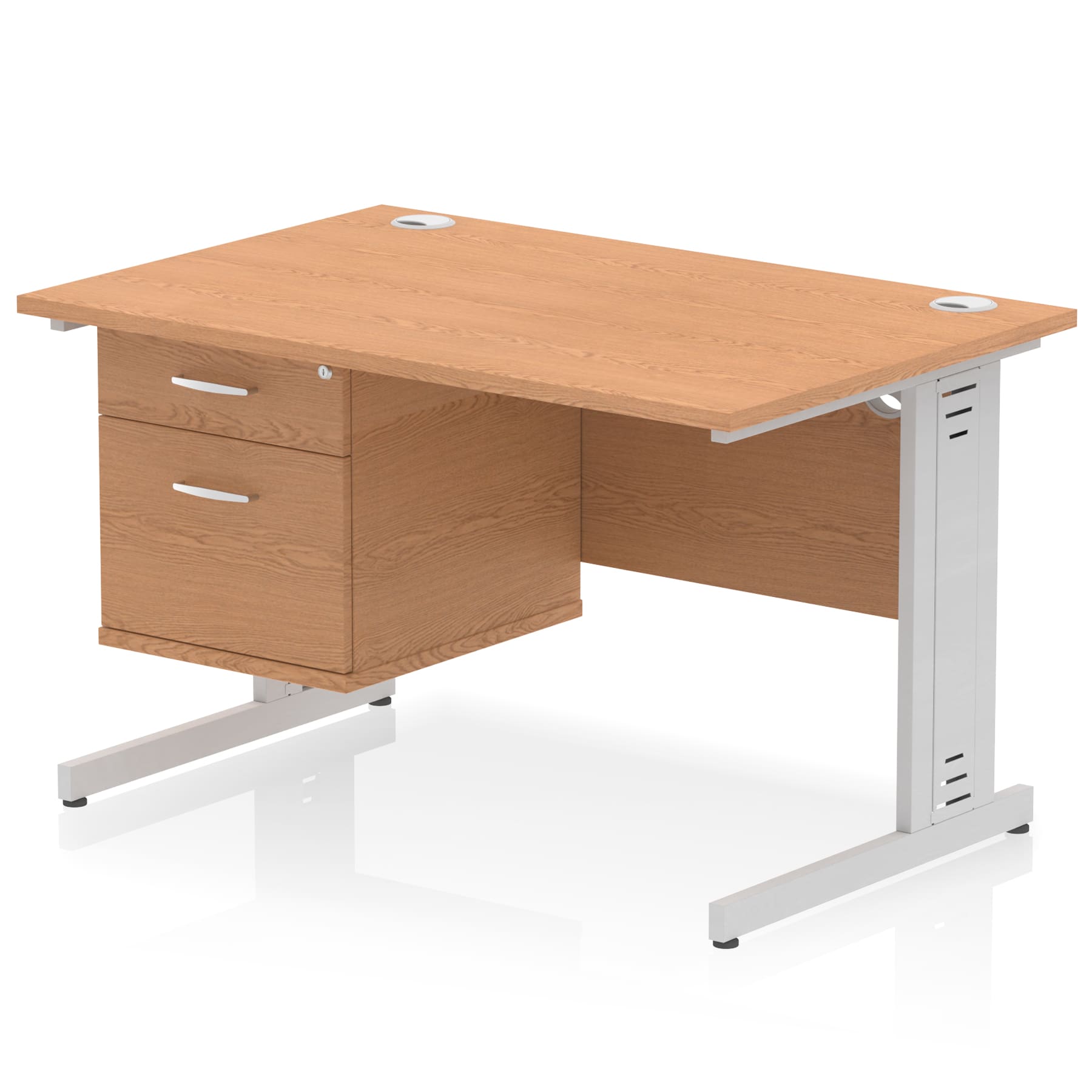 Impulse 1200mm Cable Managed Straight Desk With Single Fixed Pedestal - Image 21