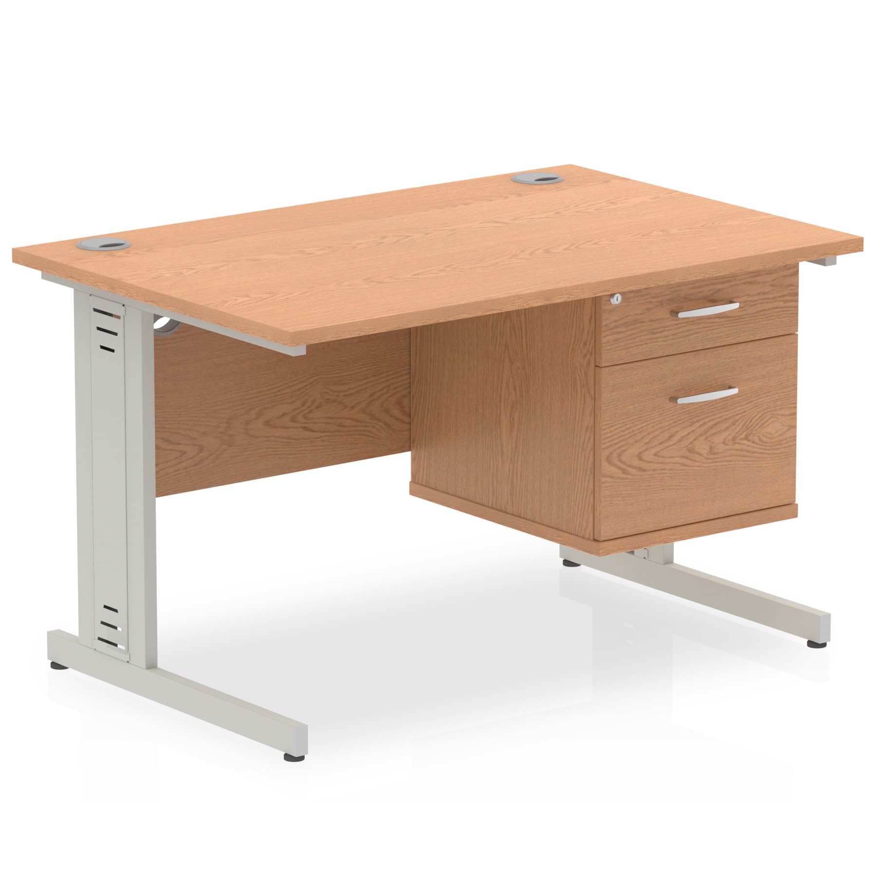 Impulse 1200mm Cable Managed Straight Desk With Single Fixed Pedestal - Image 22