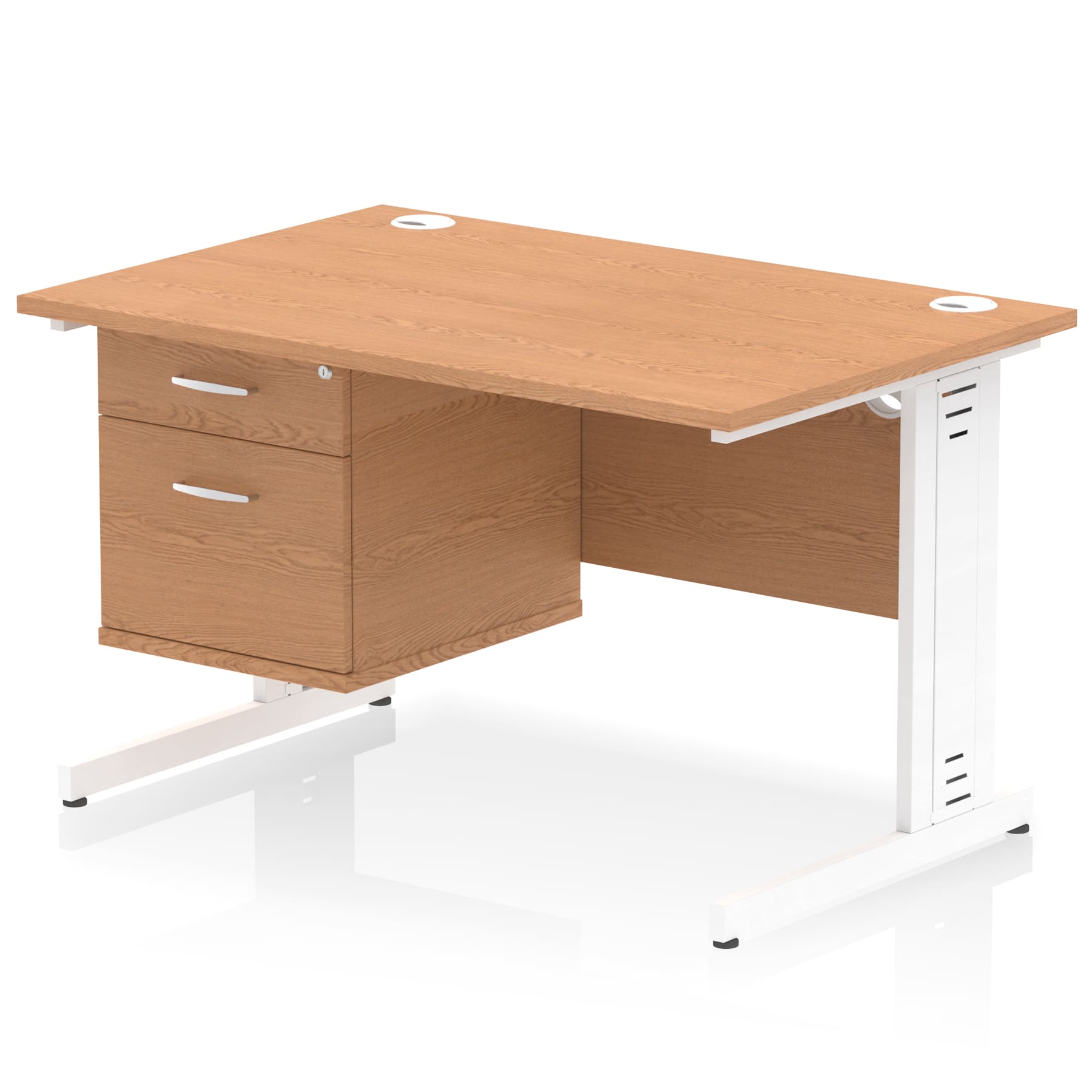 Impulse 1200mm Cable Managed Straight Desk With Single Fixed Pedestal - Image 25