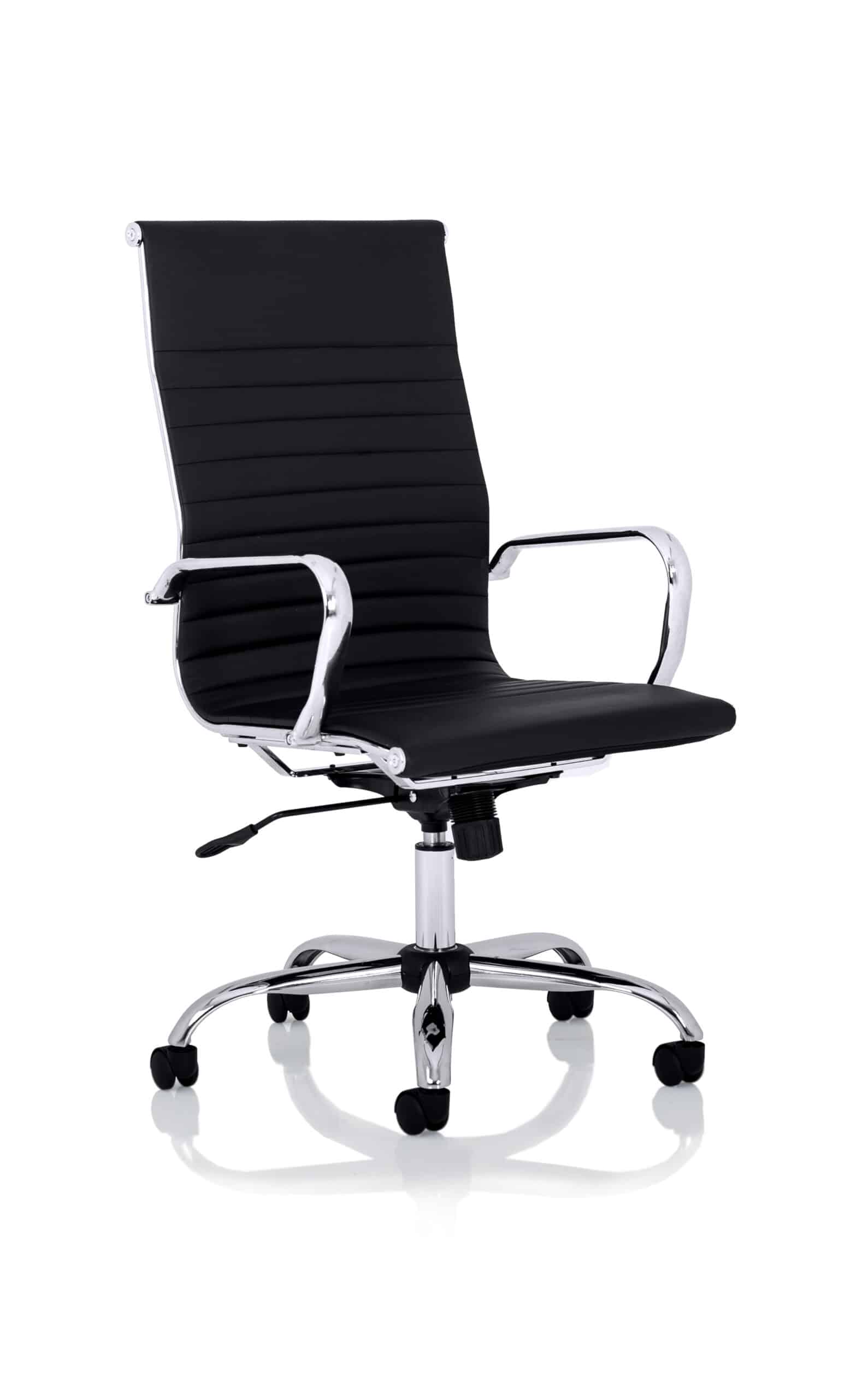 Nola Black Leather Executive Office Chair with Arms - Image 6