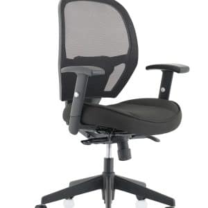 Denver High Mesh Back Black Task Operator Office Chair with Arms