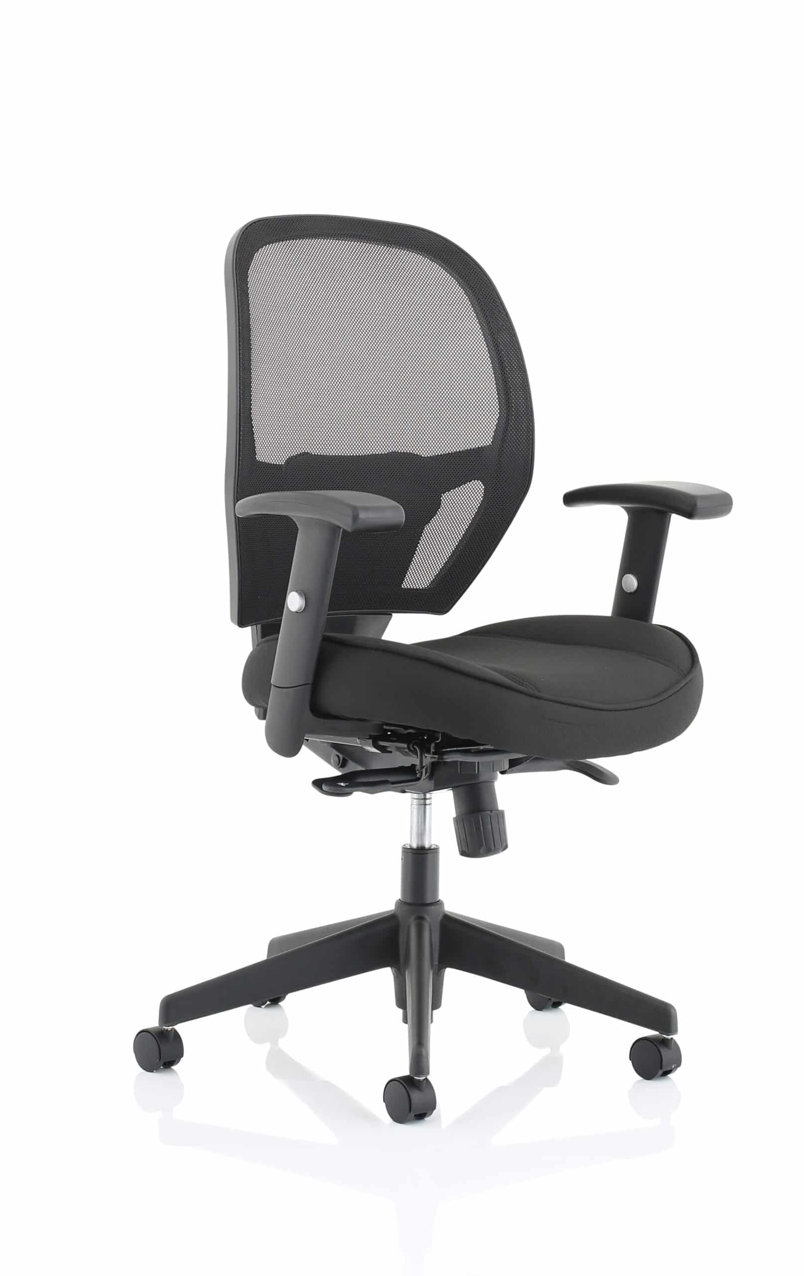 Denver High Mesh Back Black Task Operator Office Chair with Arms