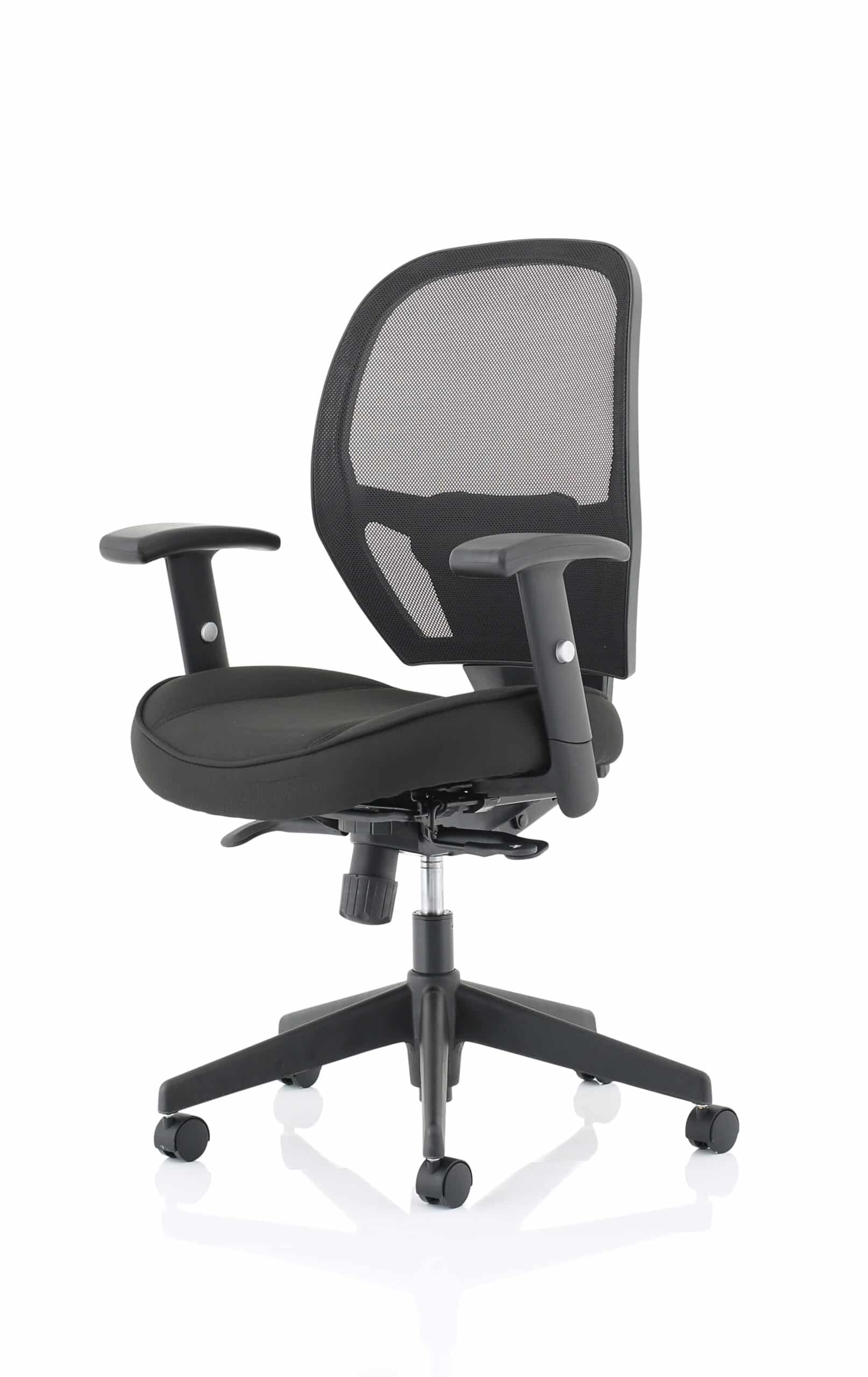 Denver High Mesh Back Black Task Operator Office Chair with Arms - Image 3