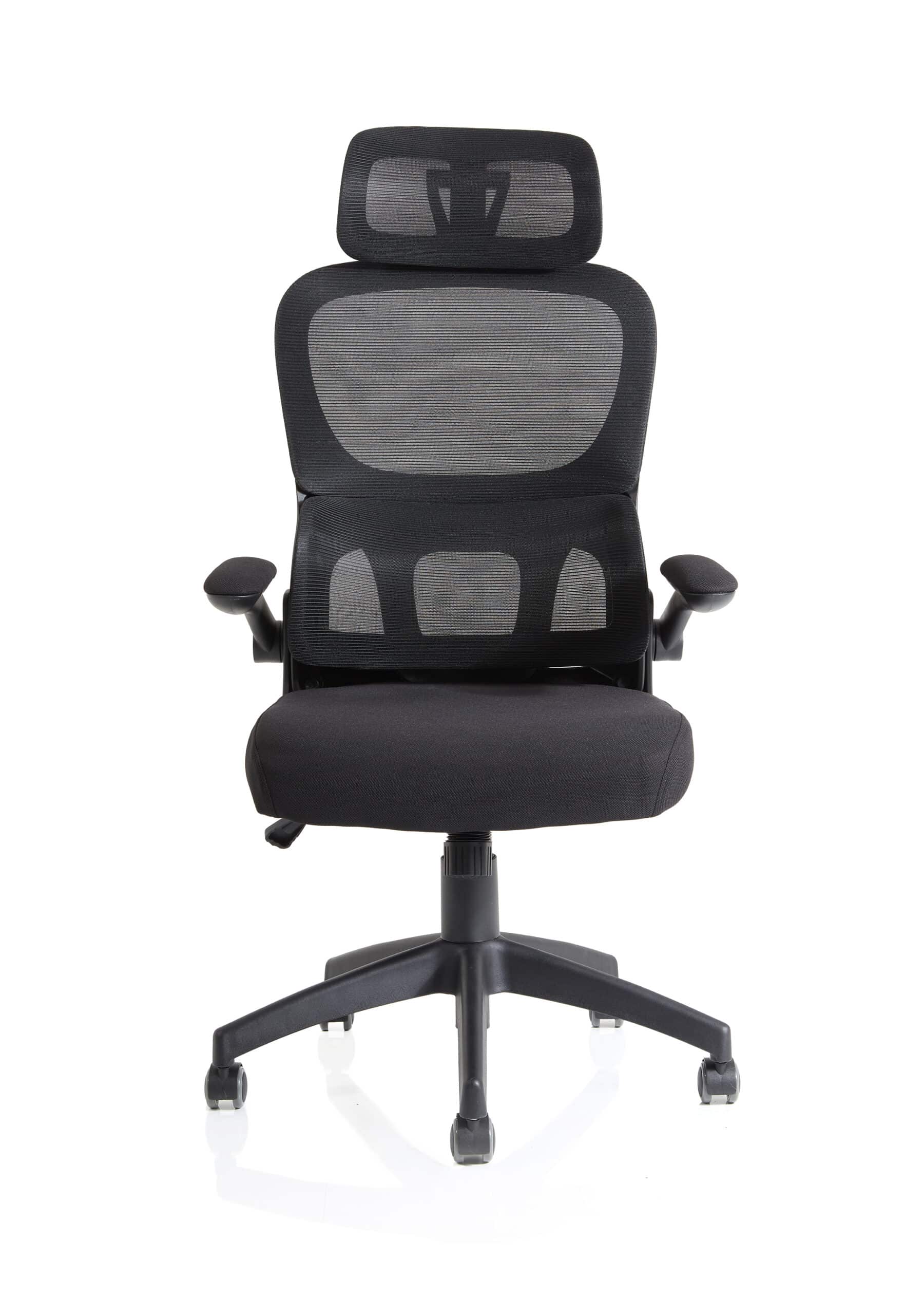 Iris Task Operator Mesh Back Fabric Seat With Headrest - Image 2