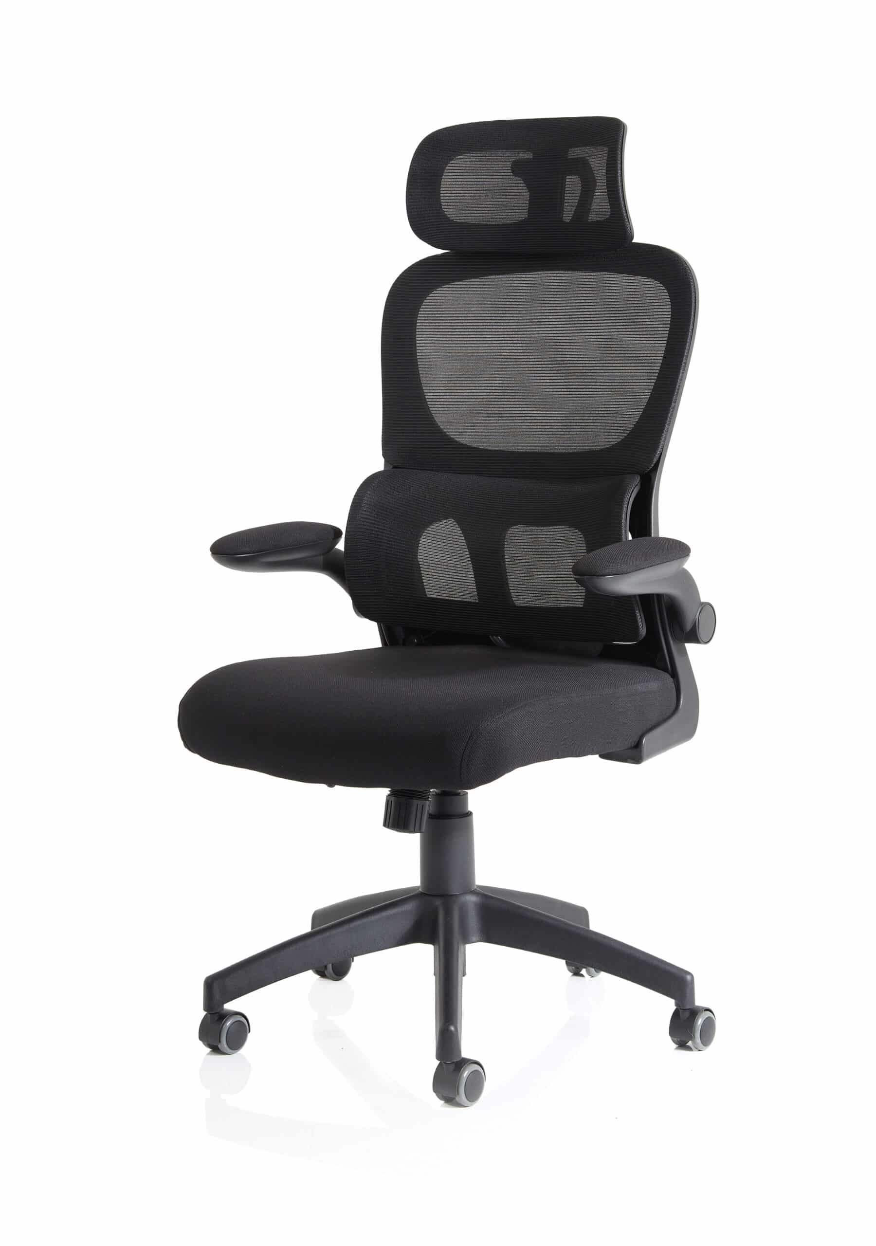 Iris Task Operator Mesh Back Fabric Seat With Headrest - Image 3