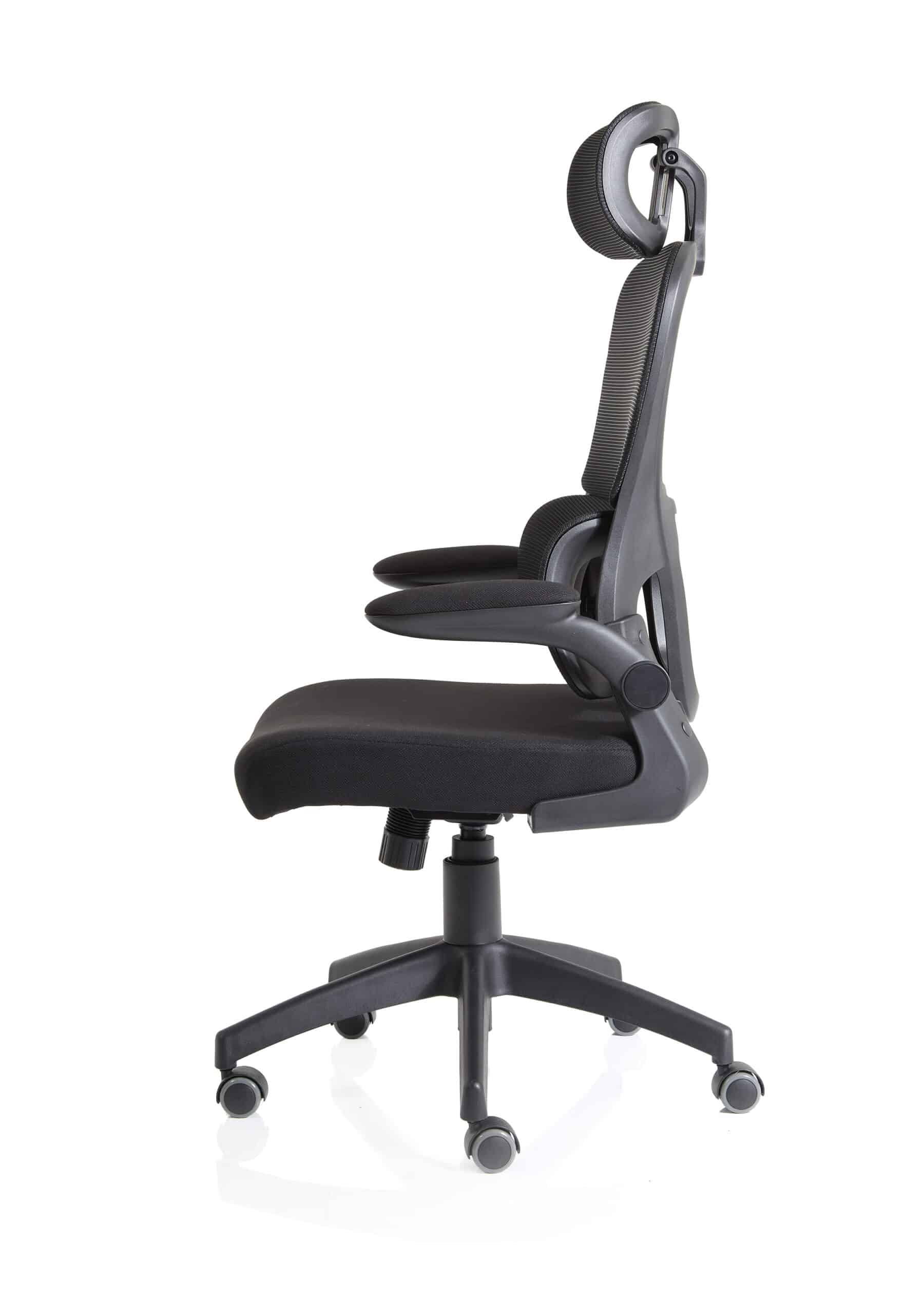 Iris Task Operator Mesh Back Fabric Seat With Headrest - Image 4