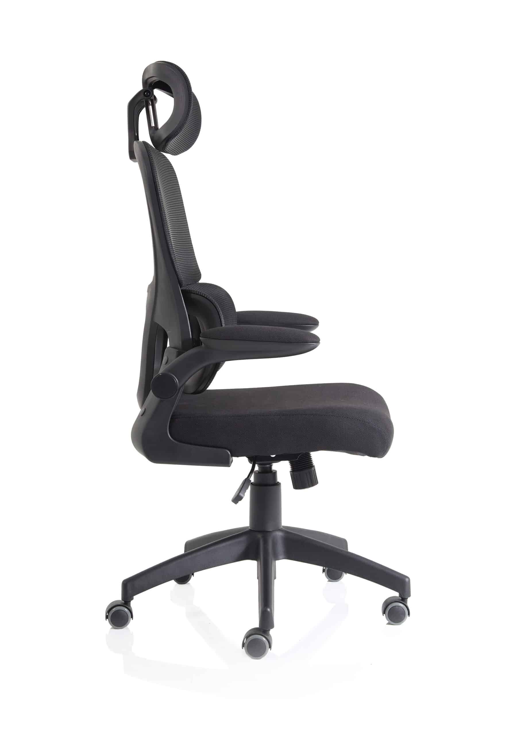 Iris Task Operator Mesh Back Fabric Seat With Headrest - Image 8
