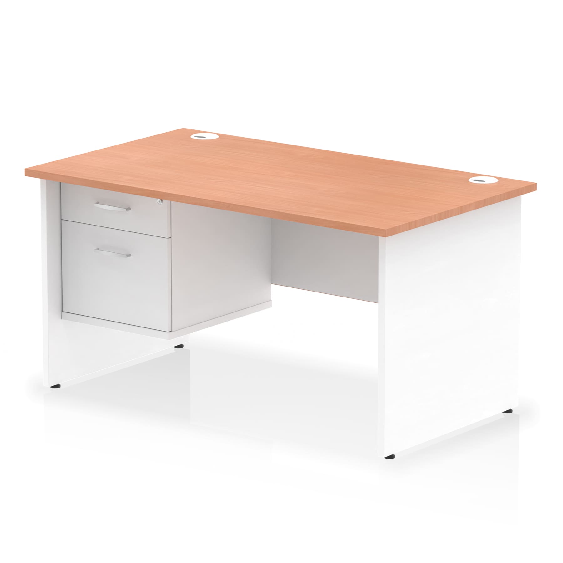 Impulse 1400mm Panel End Straight Desk With Single Fixed Pedestal - Image 5