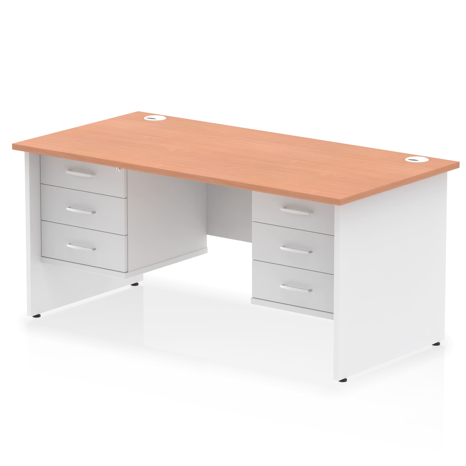 Impulse 1600mm Panel End Straight Desk With Two Fixed Pedestal - Image 5