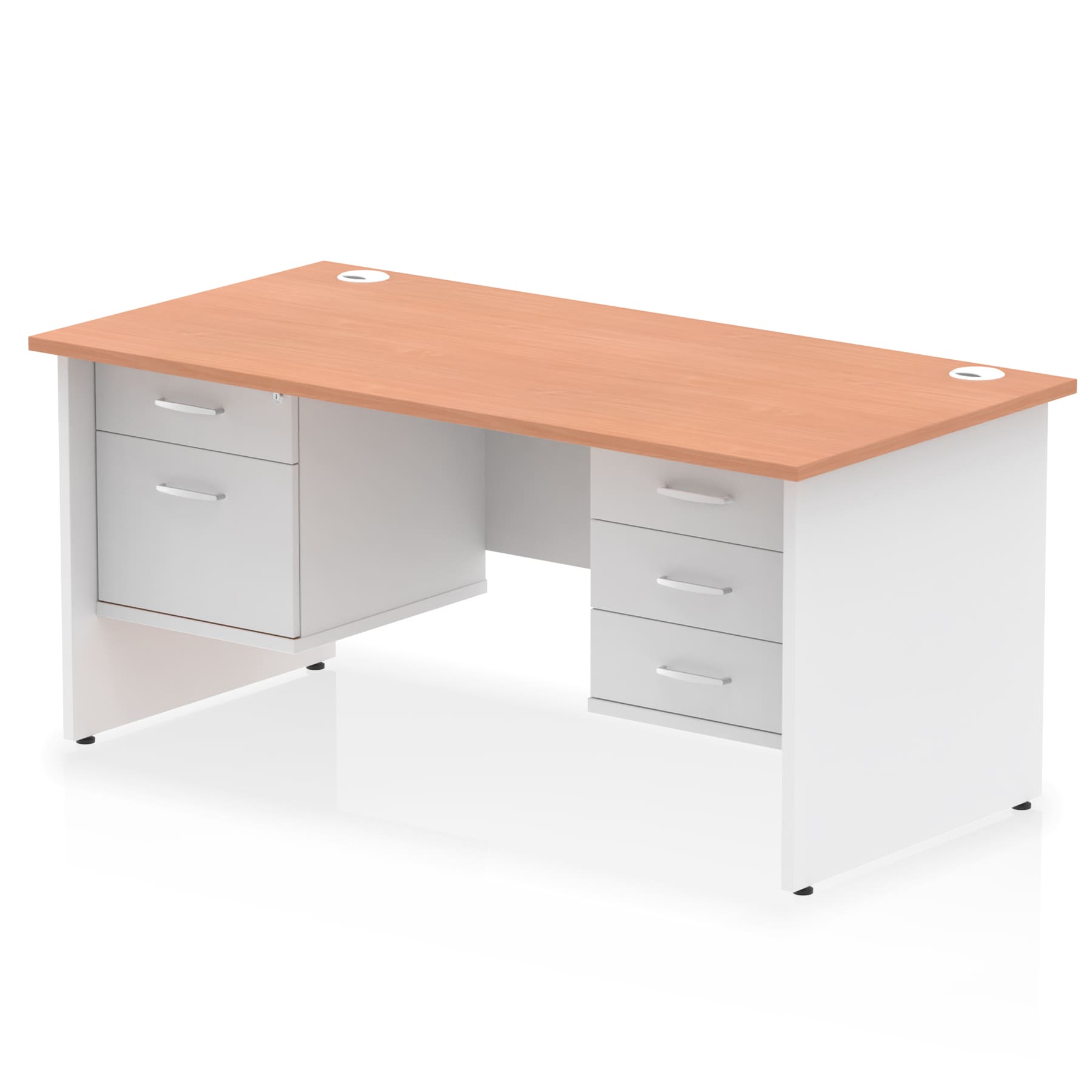 Impulse 1600mm Panel End Straight Desk With Two Fixed Pedestal - Image 6