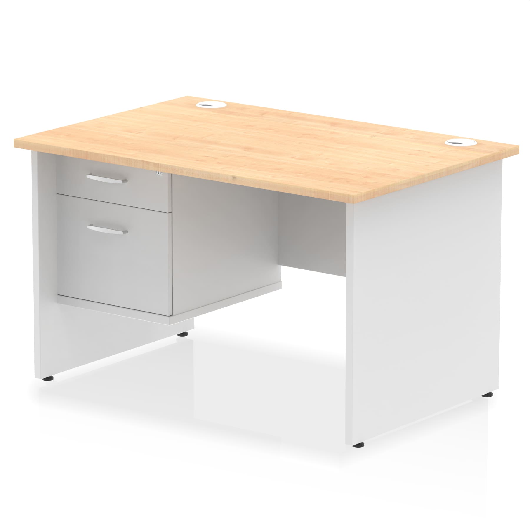 Impulse 1200mm Panel End Straight Desk With Single Fixed Pedestal - Image 34
