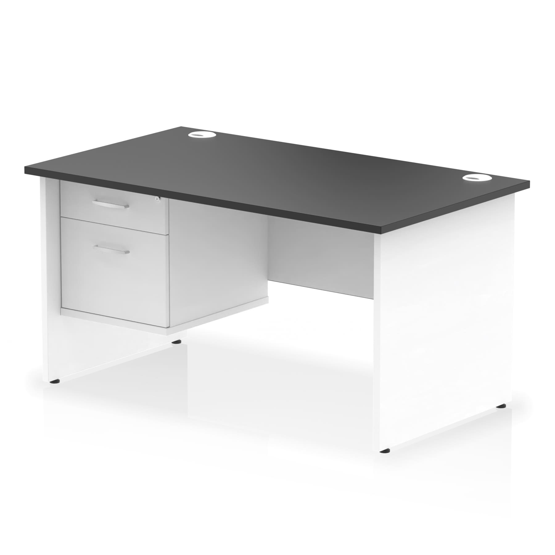 Impulse 1400mm Panel End Straight Desk With Single Fixed Pedestal - Image 33