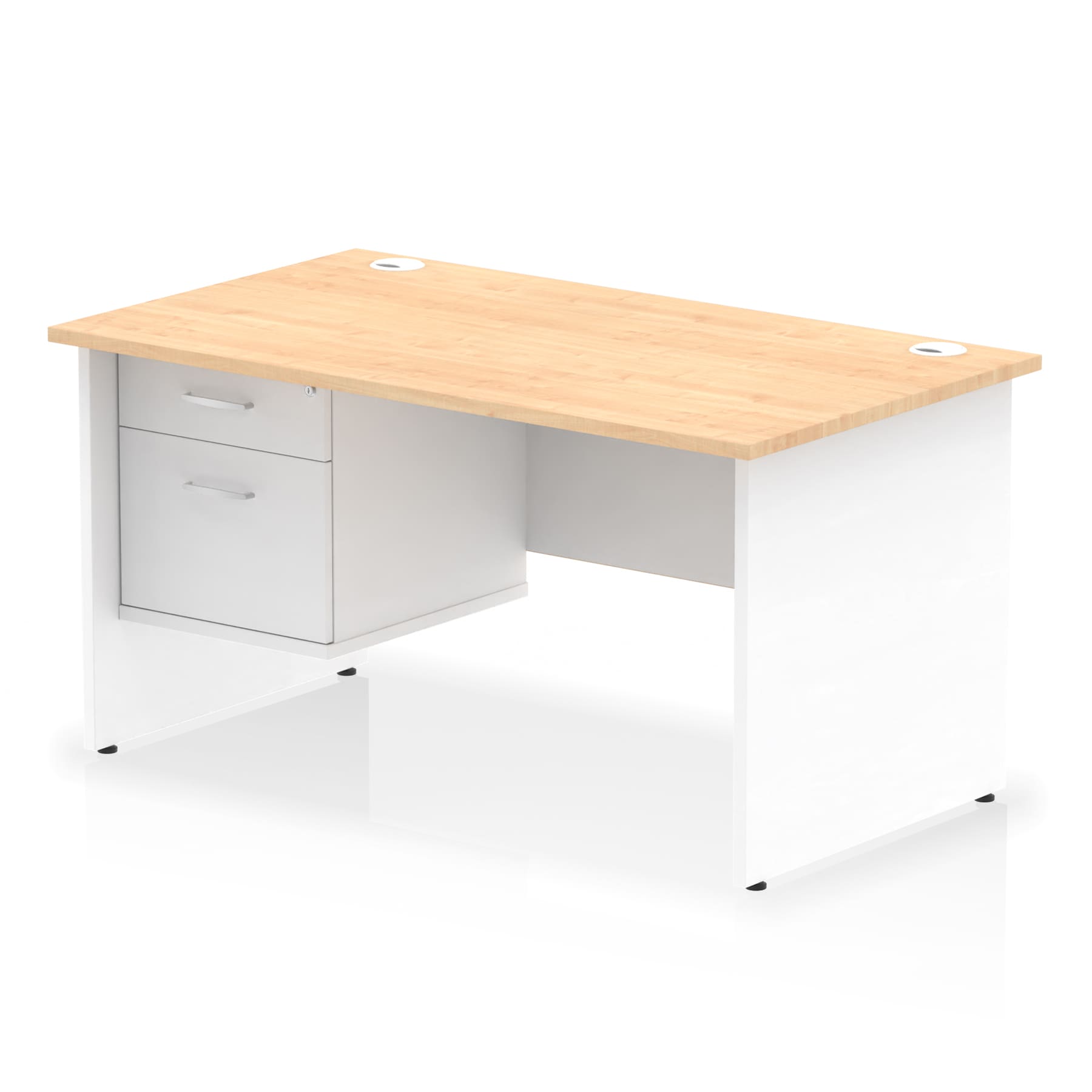 Impulse 1400mm Panel End Straight Desk With Single Fixed Pedestal - Image 34