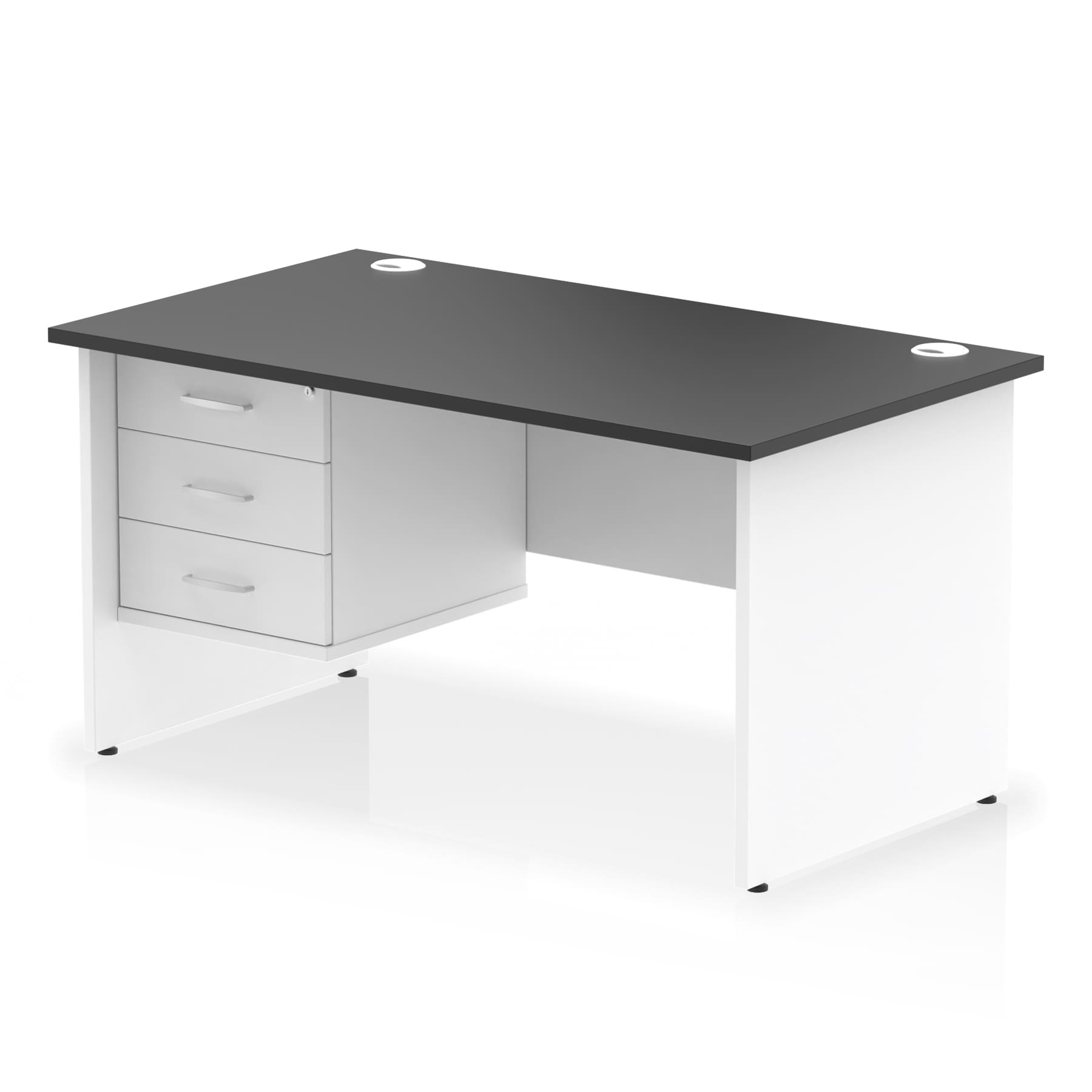 Impulse 1400mm Panel End Straight Desk With Single Fixed Pedestal - Image 35