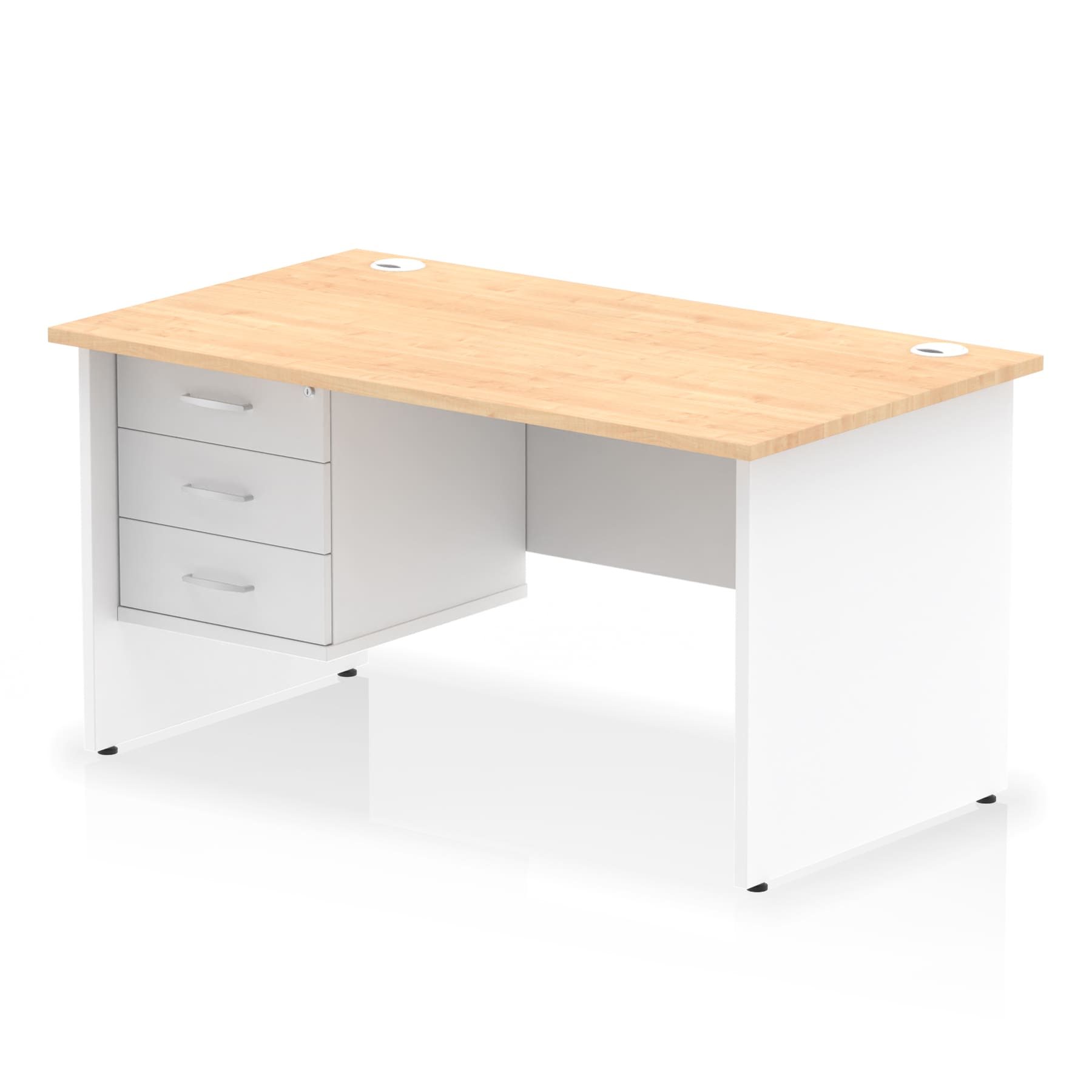 Impulse 1400mm Panel End Straight Desk With Single Fixed Pedestal - Image 36