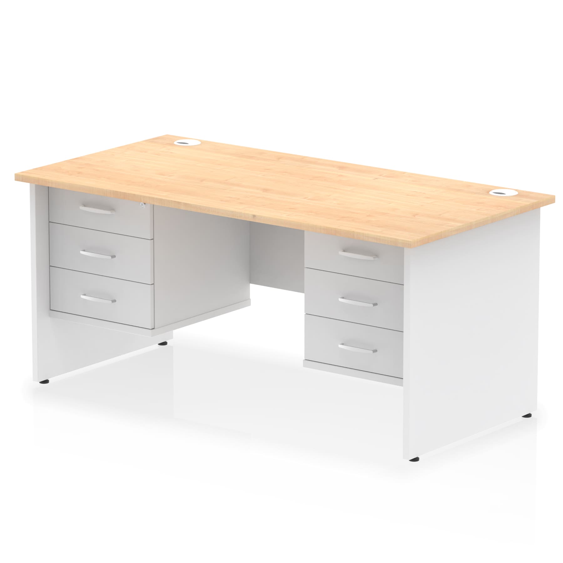 Impulse 1600mm Panel End Straight Desk With Two Fixed Pedestal - Image 43
