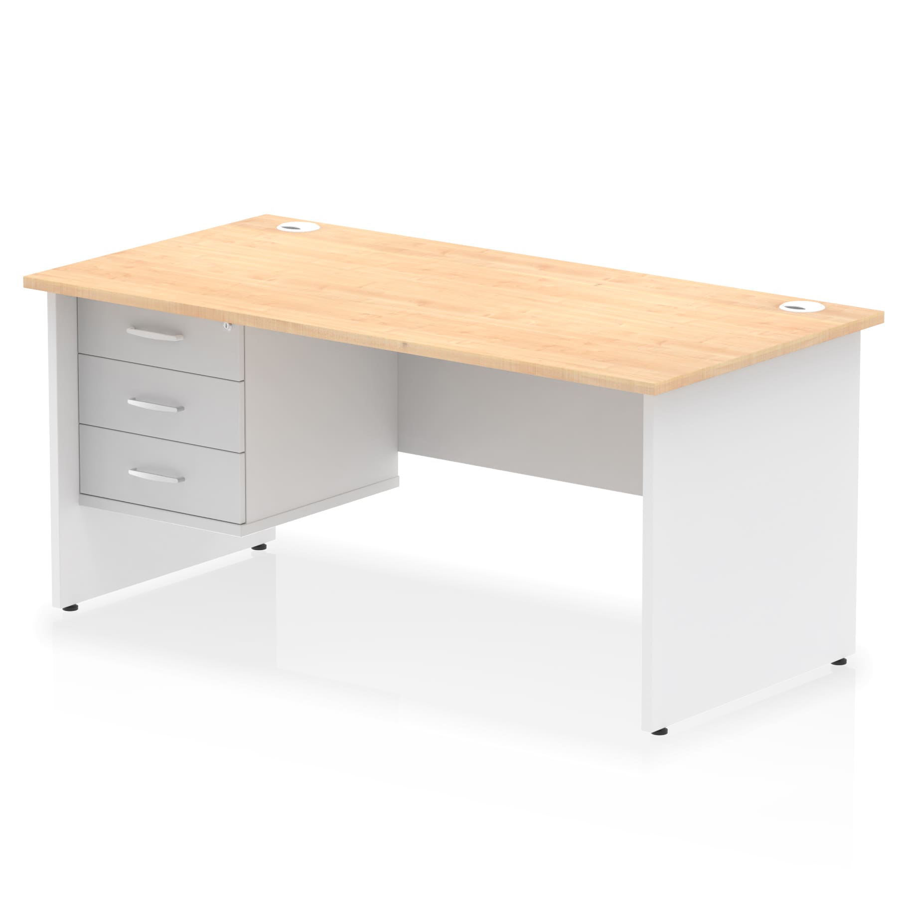 Impulse 1600mm Panel End Straight Desk With Single Fixed Pedestal - Image 36